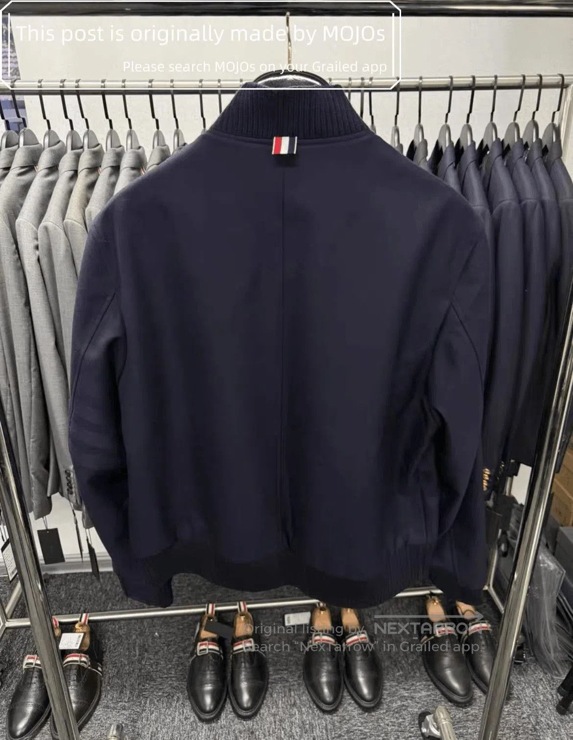 Thom Browne Sz 2 Thom Browne Wool Blend Navy Flight Jacket. Size US M / EU 48-50 / 2 - 2 Thumbnail