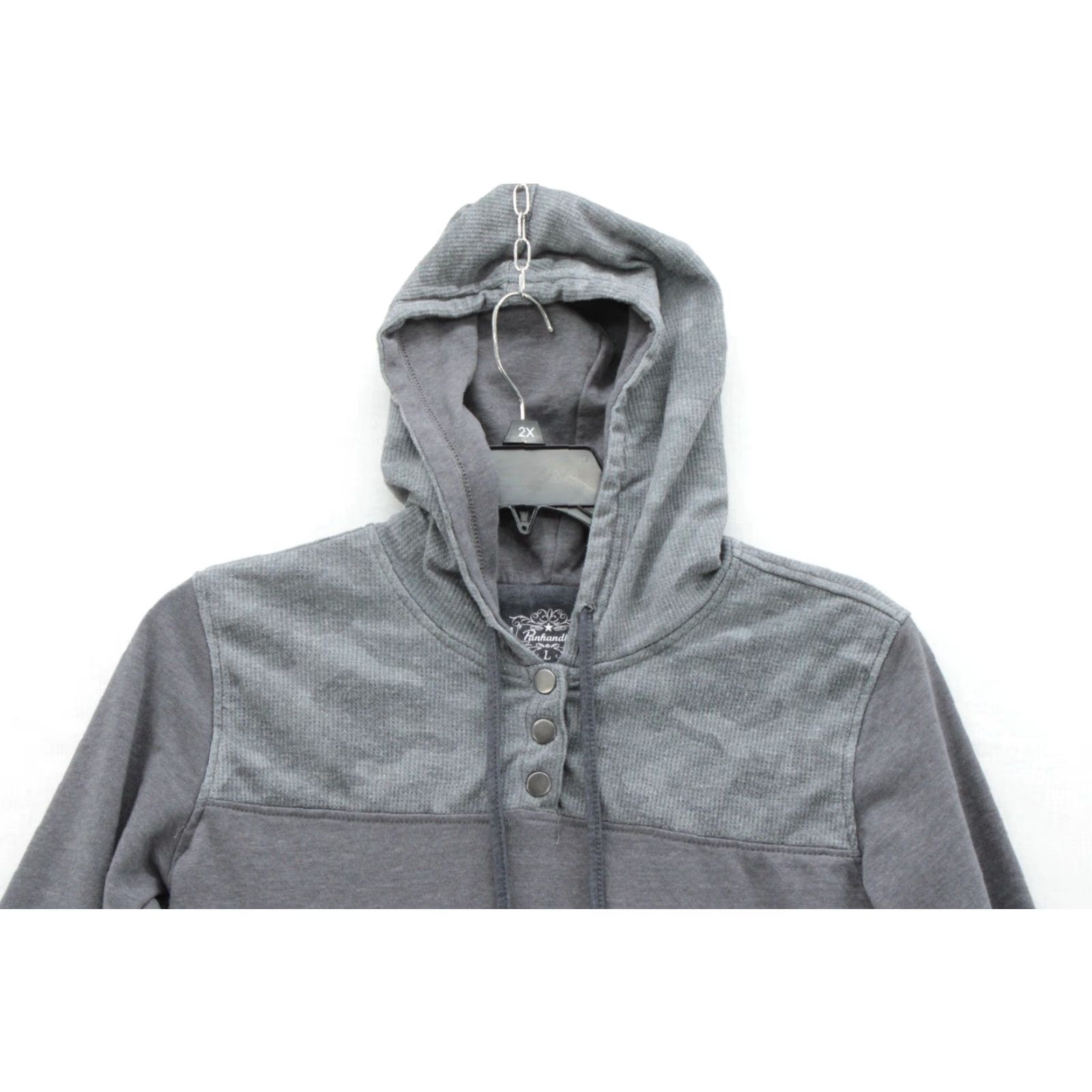 Vintage Panhandle Hoodie Womens Large Long Sleeve Grey Camo Pullover Cowgirl Size L / US 10 / IT 46 - 2 Thumbnail