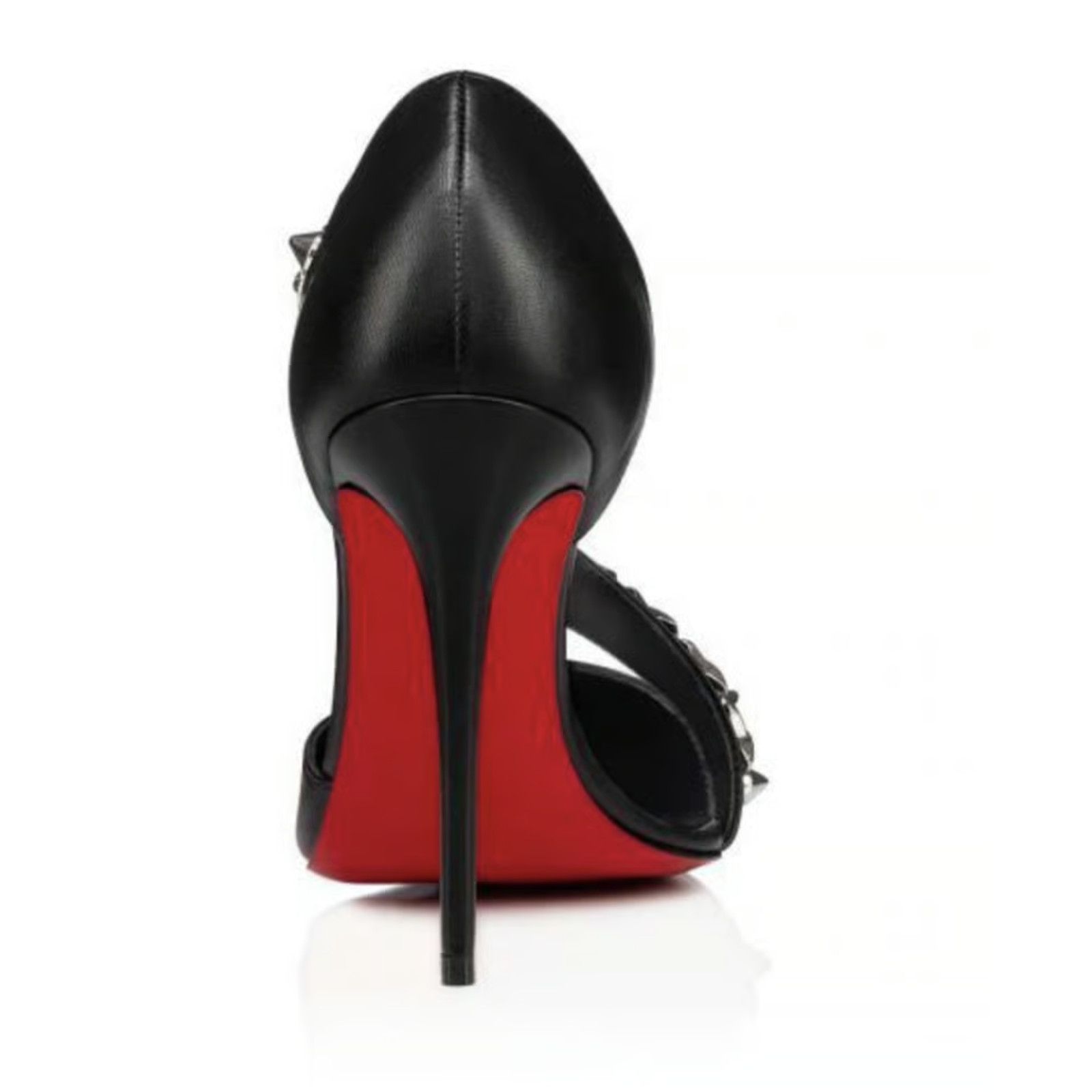 Christian Louboutin Deomina Chain 100 Black Spike Stud Cross Strap Heel Pump 41 Size US 11 / IT 41 - 2 Thumbnail