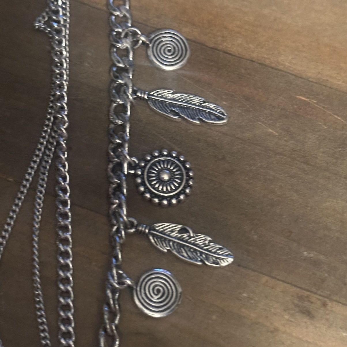 Other Long multi strand silver tone draped charm necklace Size ONE SIZE - 3 Thumbnail
