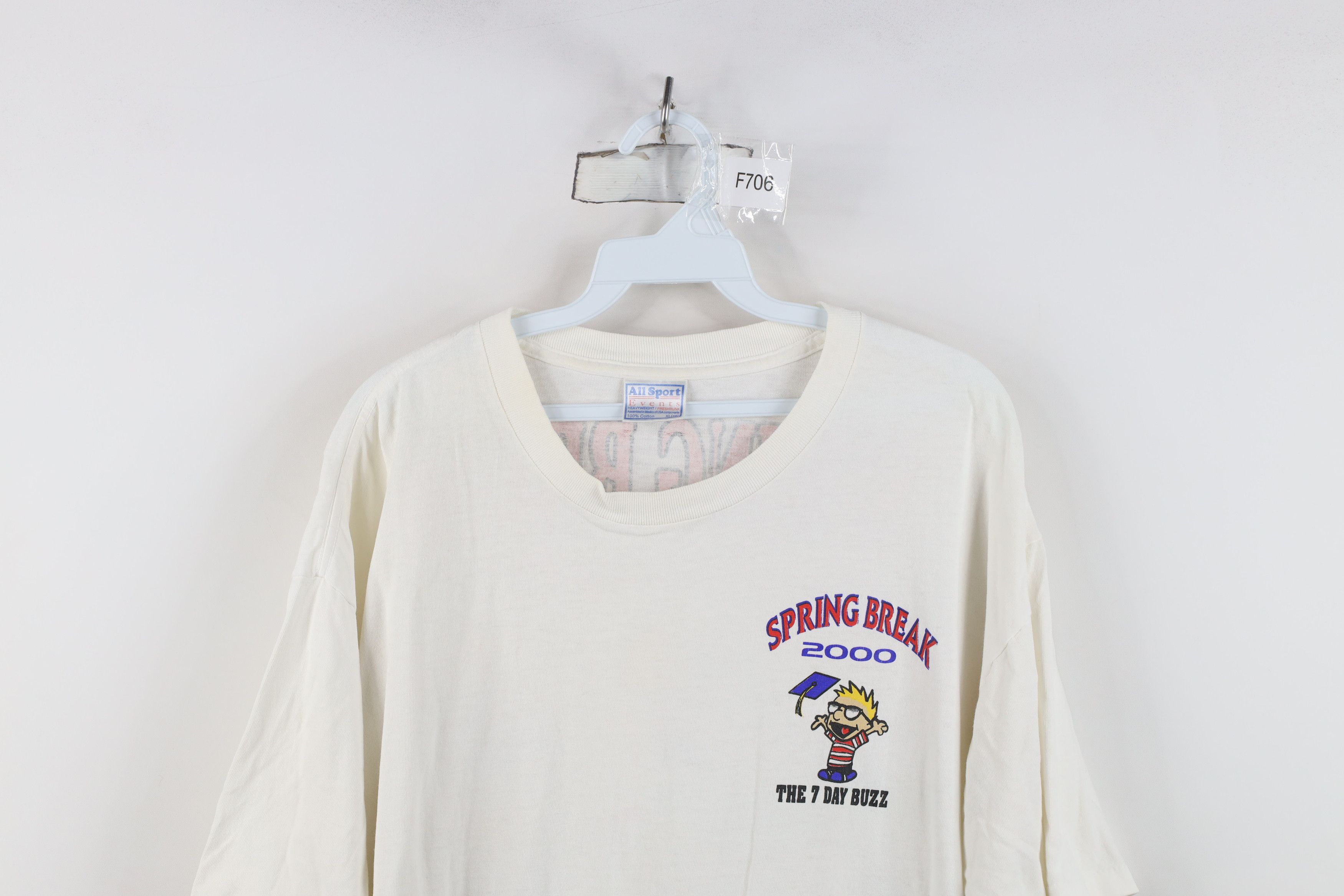 Vintage Vintage Y2K 2000 College 7 Day Buzz Drinking T-Shirt White Size US XL / EU 56 / 4 - 2 Thumbnail