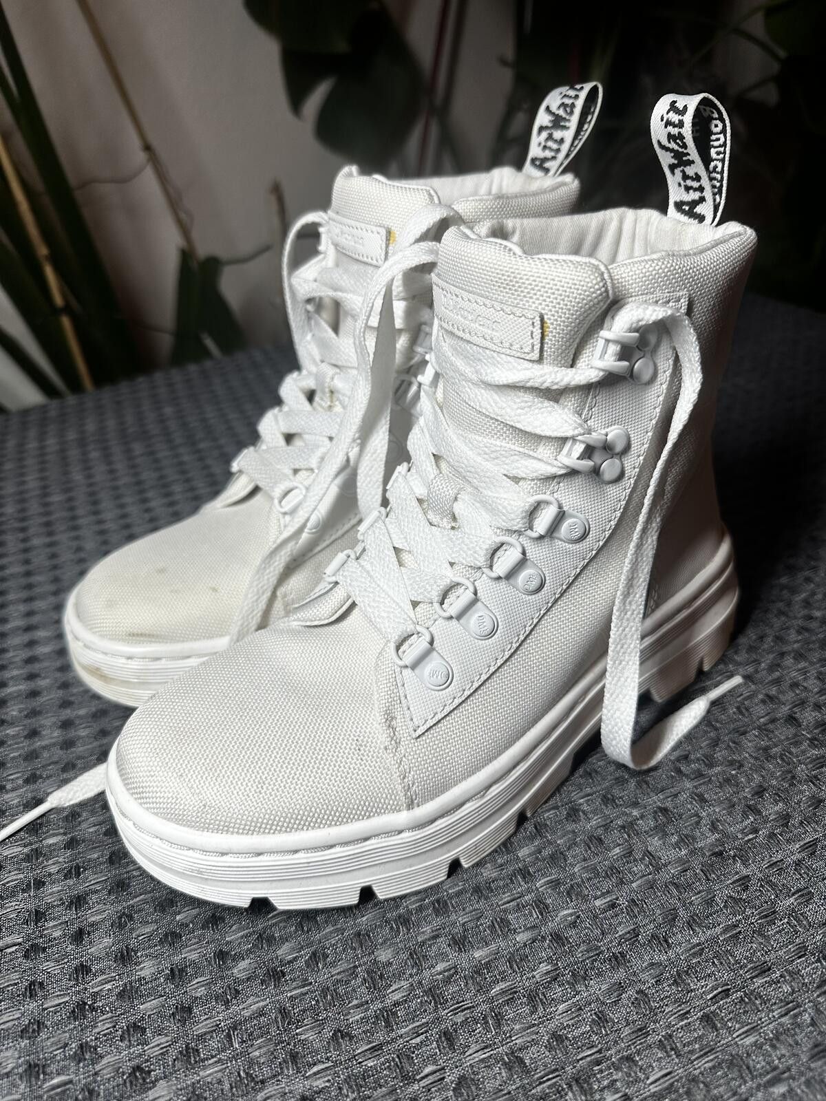 Dr. Martens White Doc Marten Airwair Canvas Combat Boots Size US 6 / EU 39 - 4 Thumbnail