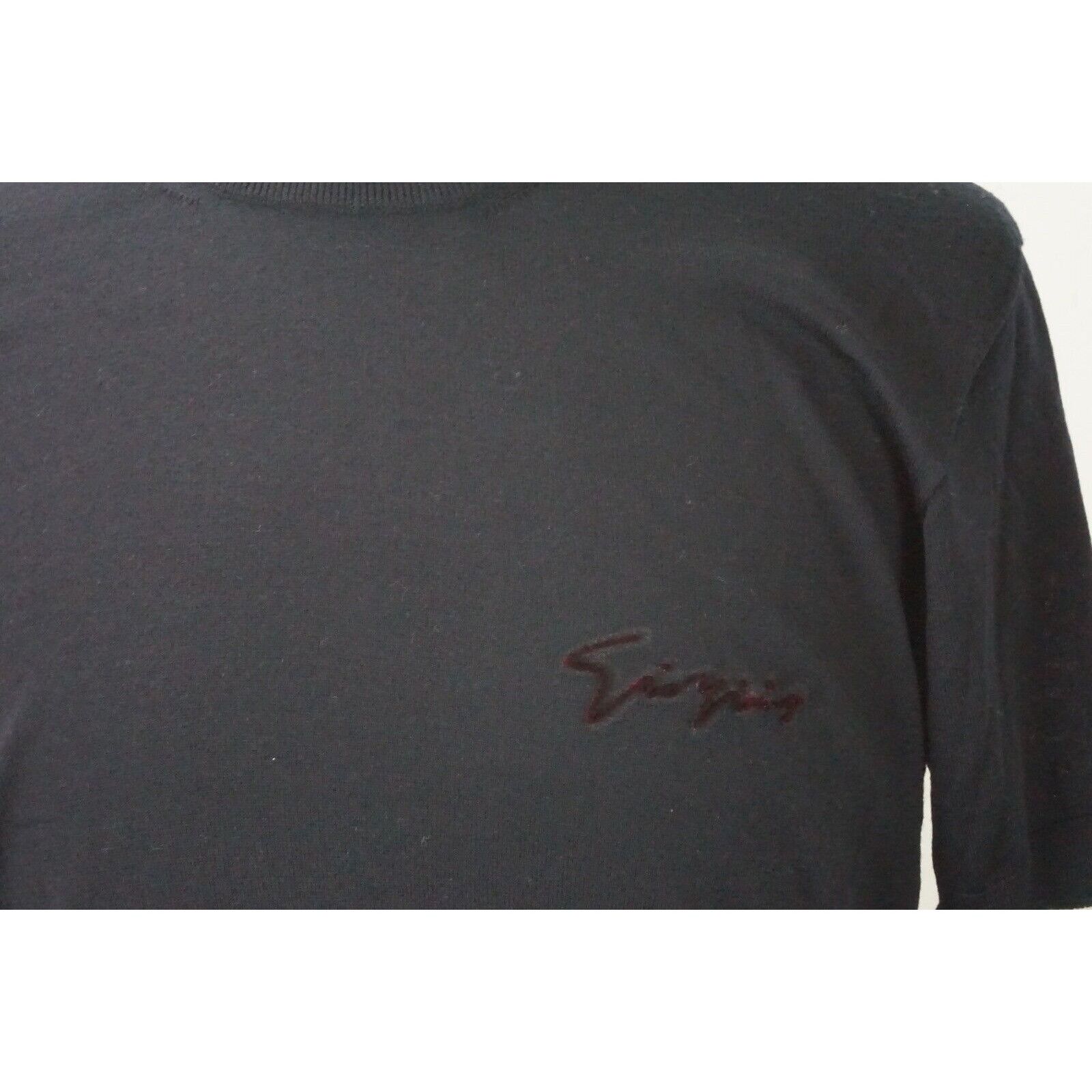 Giorgio Armani Giorgio Armani Black Label Dark Blue Wool Woven Short Sleeve Size US M / EU 48-50 / 2 - 2 Thumbnail