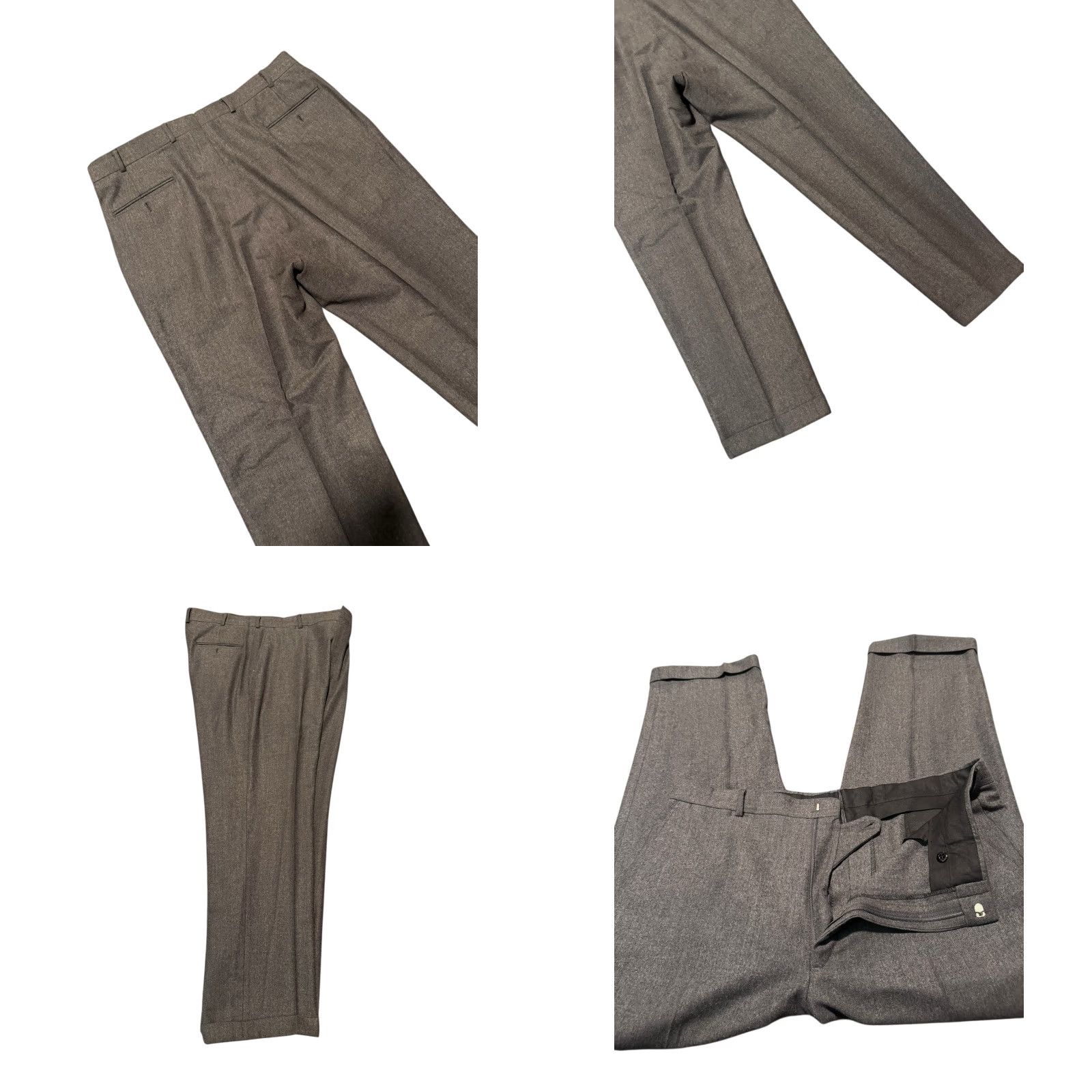 Brooks Brothers VINTAGE Brooks Brothers Pants Mens Gray Straight Cuffed Brooksease Wool USA Size US 33 - 8 Thumbnail