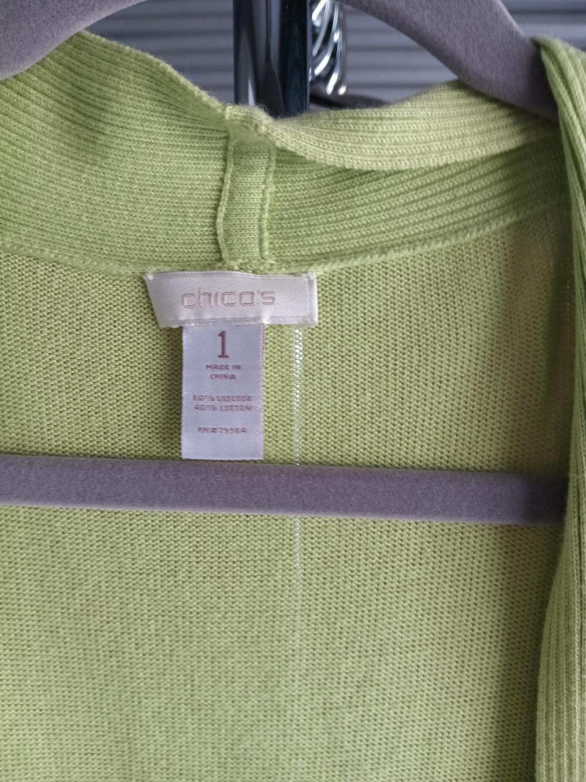 Chicos Chico's Lightweight Lime Green Cardigan Size S / US 4 / IT 40 - 3 Thumbnail