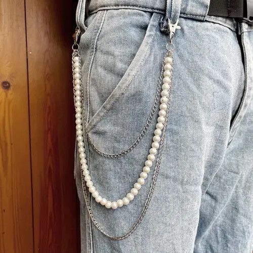 Jewelry Triple Layer Pearl Wallet Chain, Pants Chain Size ONE SIZE - 3 Thumbnail