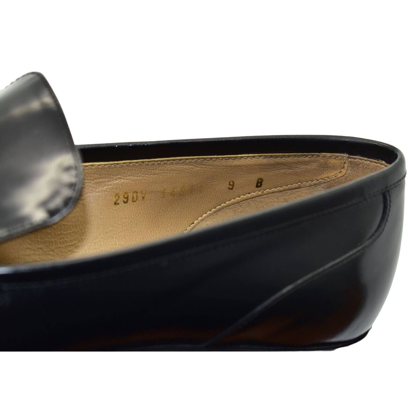 Salvatore Ferragamo B4 SALVATORE FERRAGAMO Reed Black Leather Shoes Sz 9B $495 Size US 9 / EU 42 - 6 Thumbnail