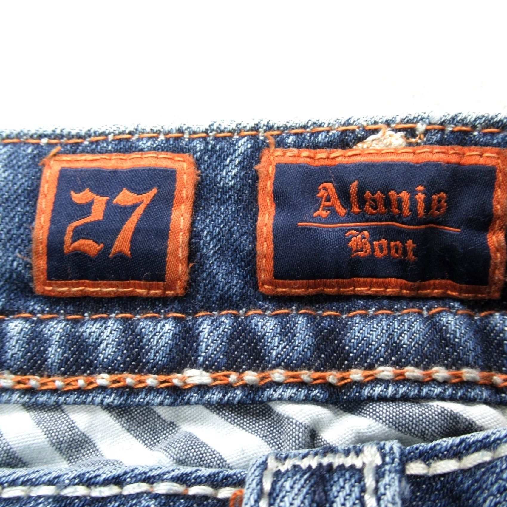 Vintage Rock Revival Jeans Womens 27 Medium Wash Denim Alanis Boot Cut Embellished 27x32 Size 27" / US 4 / IT 40 - 4 Thumbnail