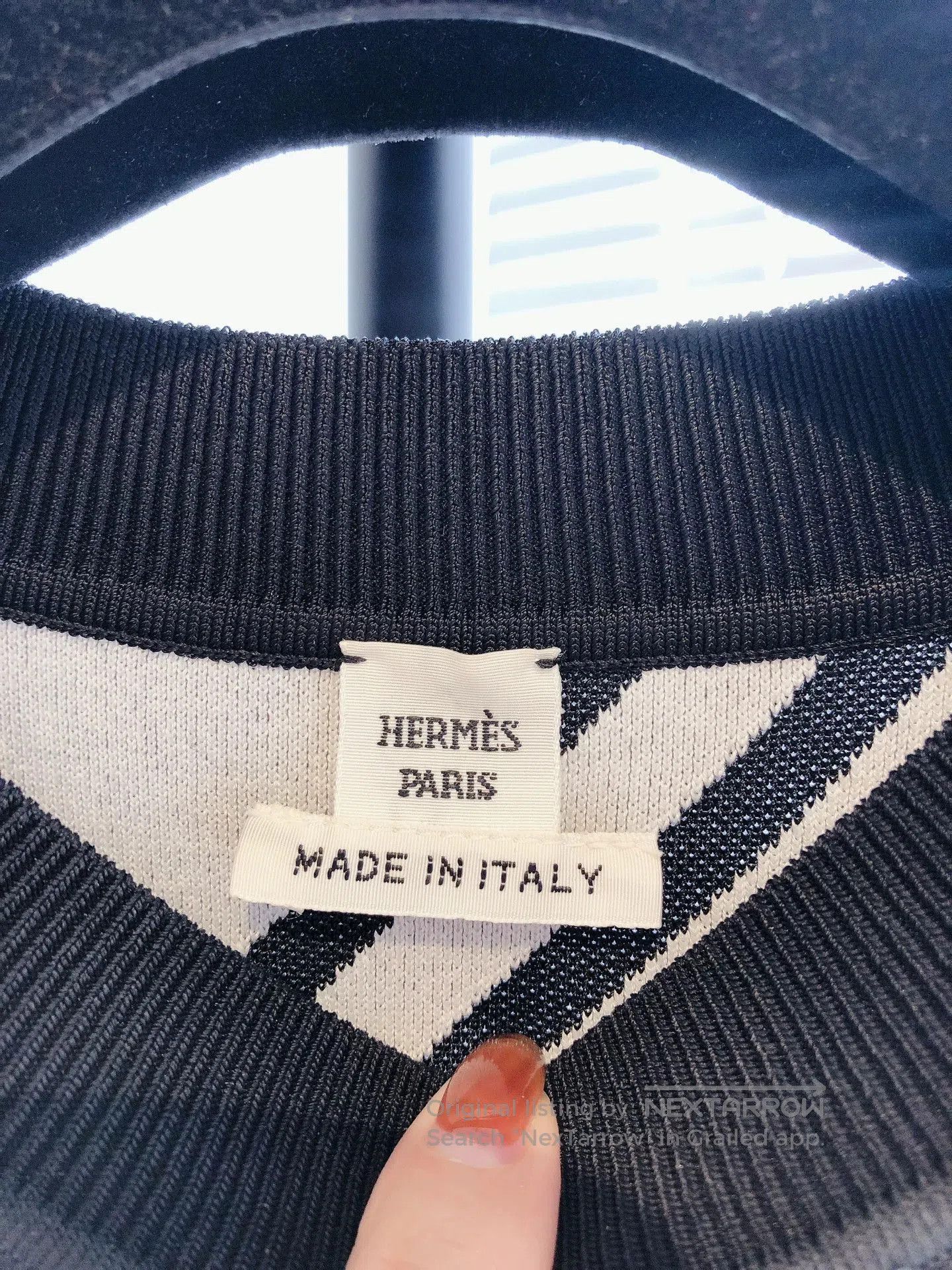 Hermes Hermes Black Grey White Knit Dress. Size US XS / EU 42 / 0 - 7 Thumbnail