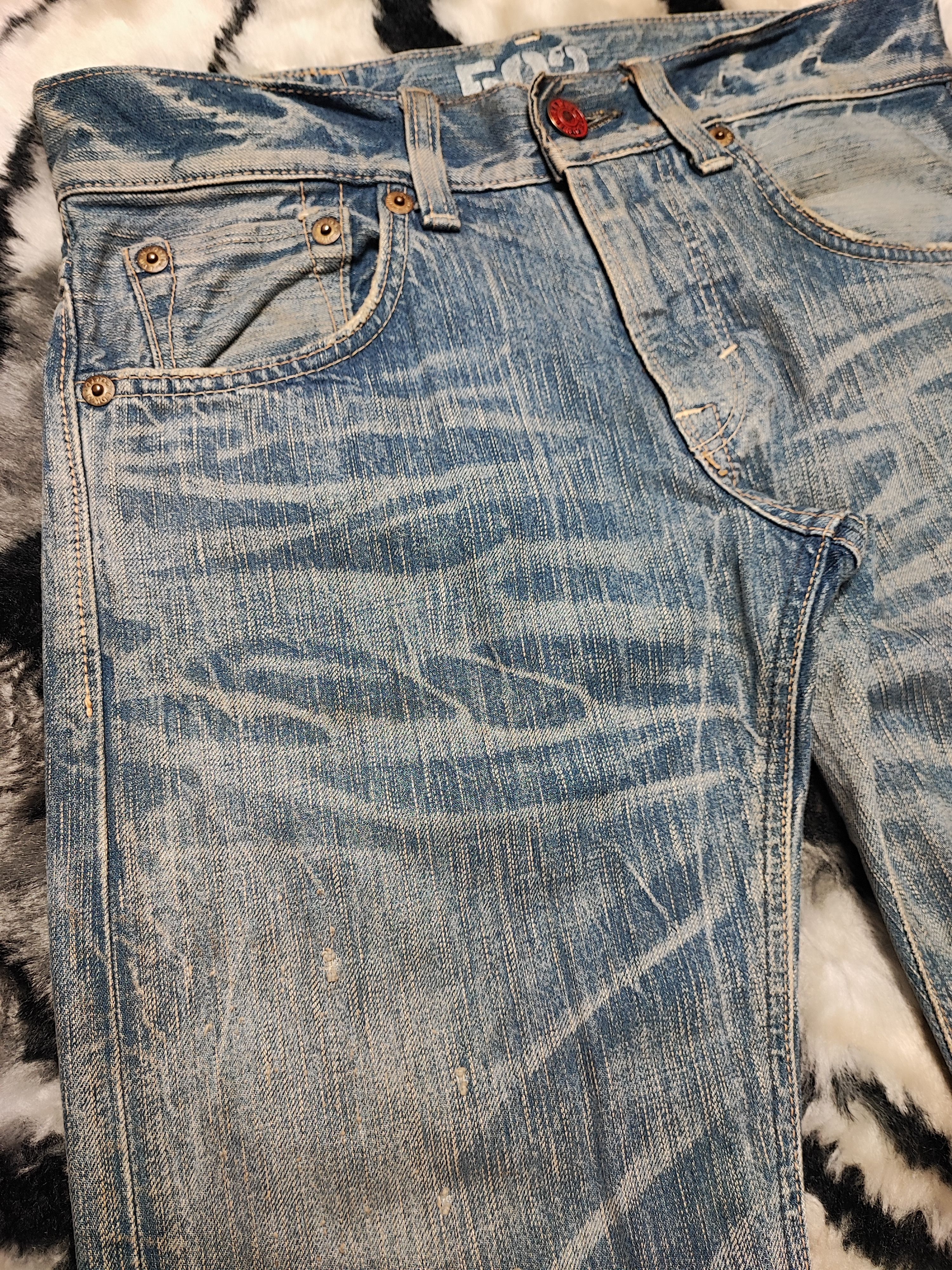 Edwin Edwin 503 Blue Trip Japan Distressed Jeans Size US 31 - 10 Thumbnail