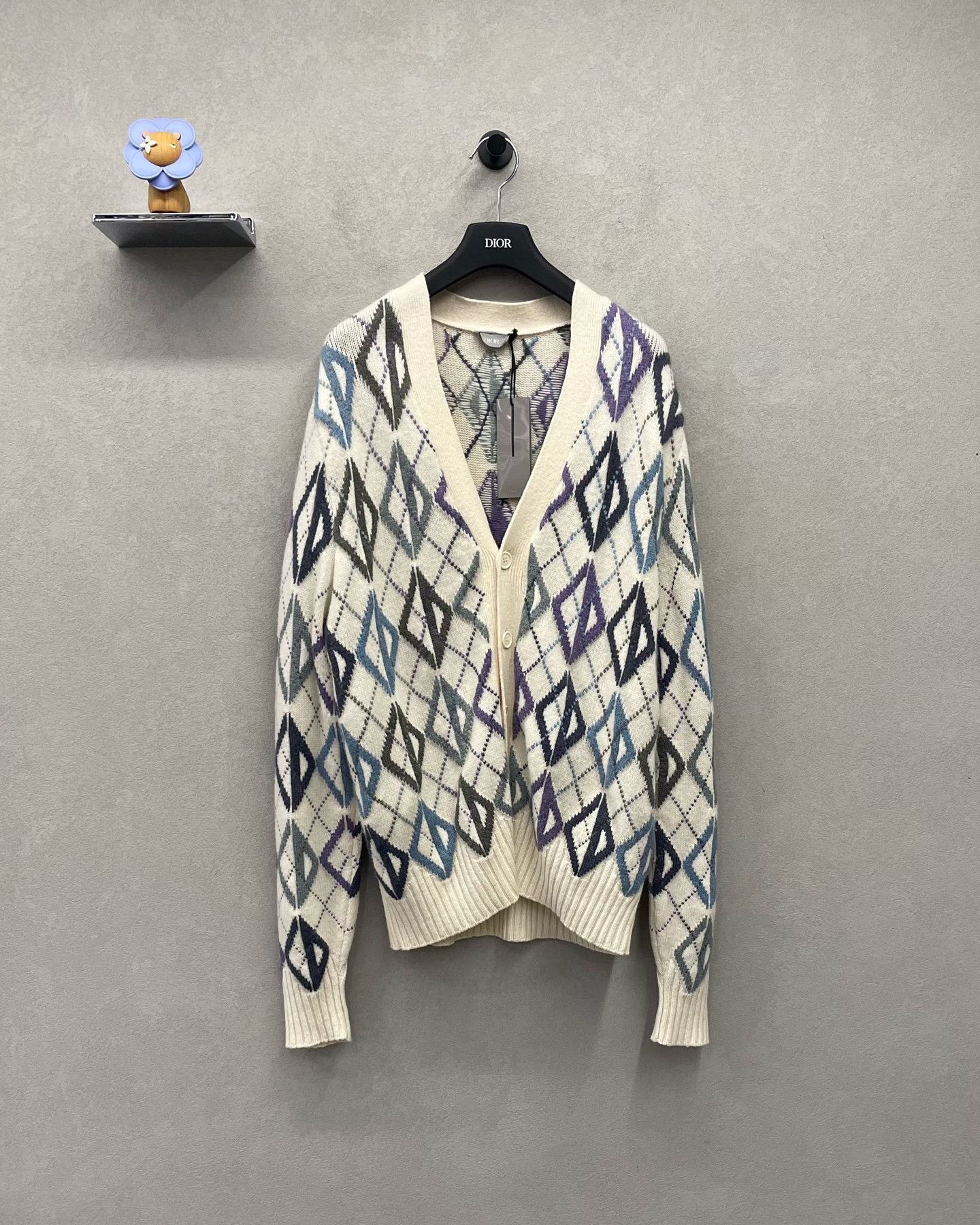 Dior Dior All-Over Diamond Knit Cardigan Size M / US 6-8 / IT 42-44 - 1 Thumbnail