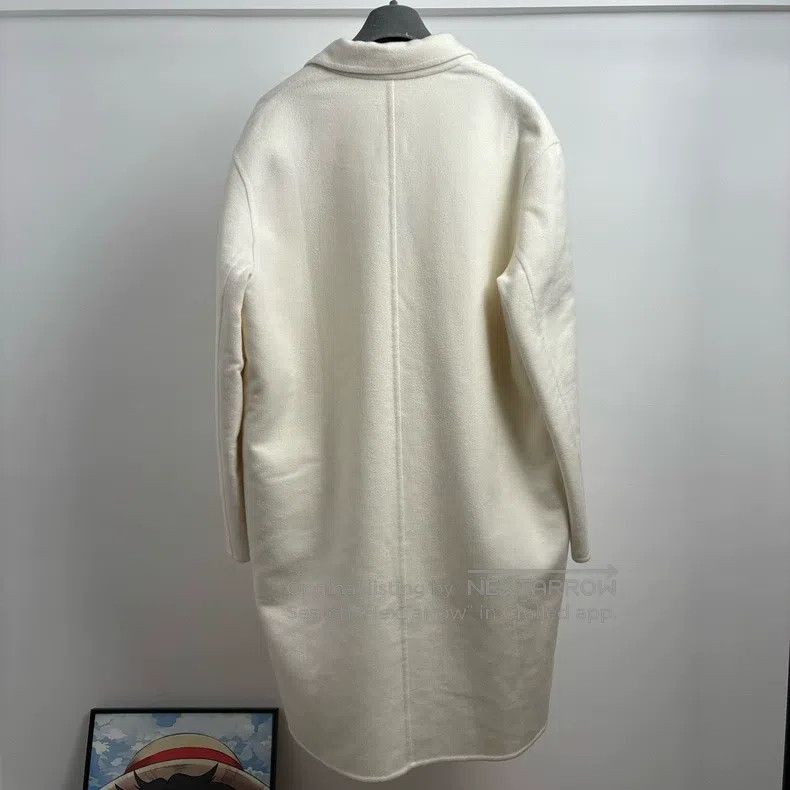 Hermes Hermes White Lapel Cashmere Coat Jacket Size S / US 4 / IT 40 - 2 Thumbnail
