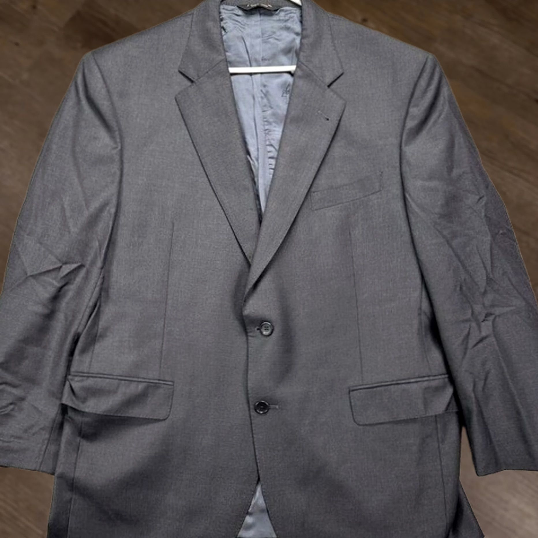 Jos. A. Bank Jos. A. Bank Wool Blazer Mens 43R Grey Signature Gold 2 Button Suit Coat Size 46R - 1 Thumbnail