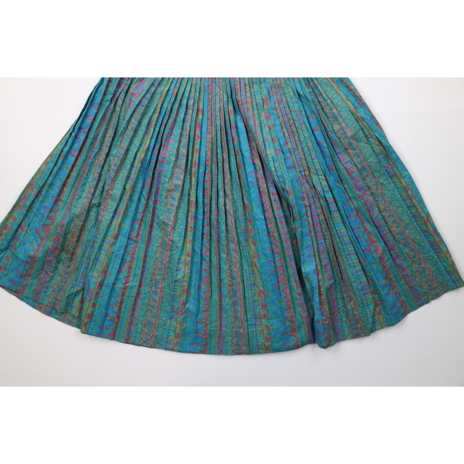 Vintage Vintage 60s 70s Streetwear Rainbow Abstract Pleated Skirt Size 26" / US 2 / IT 38 - 9 Thumbnail