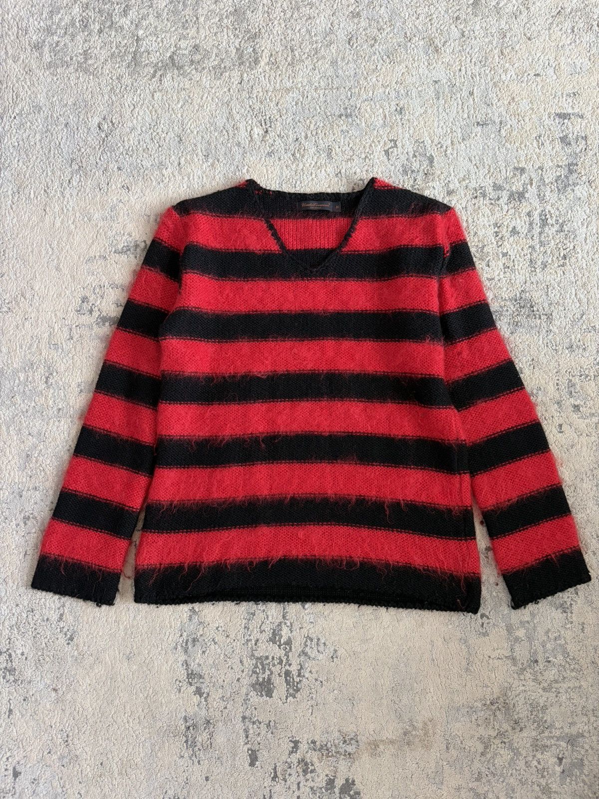 Undercover AW03 Paper Doll Red Black Striped Mohair Knit Size US M / EU 48-50 / 2 - 1 Thumbnail
