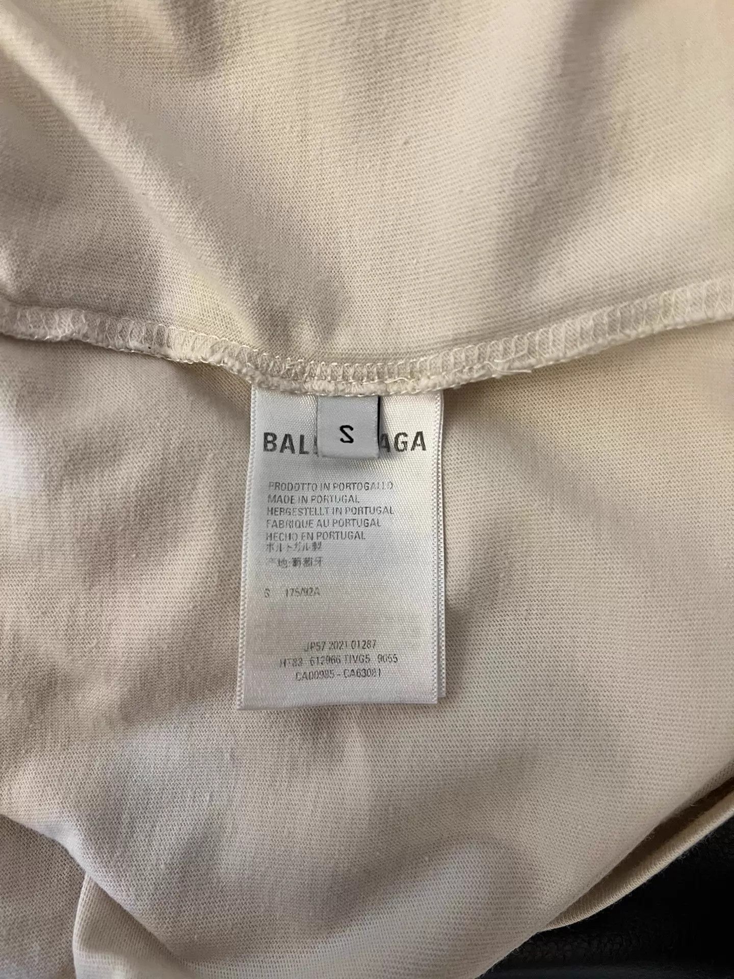 Balenciaga Balenciaga Oversized Logo Print Cream Tee Men's S Size US S / EU 44-46 / 1 - 4 Thumbnail
