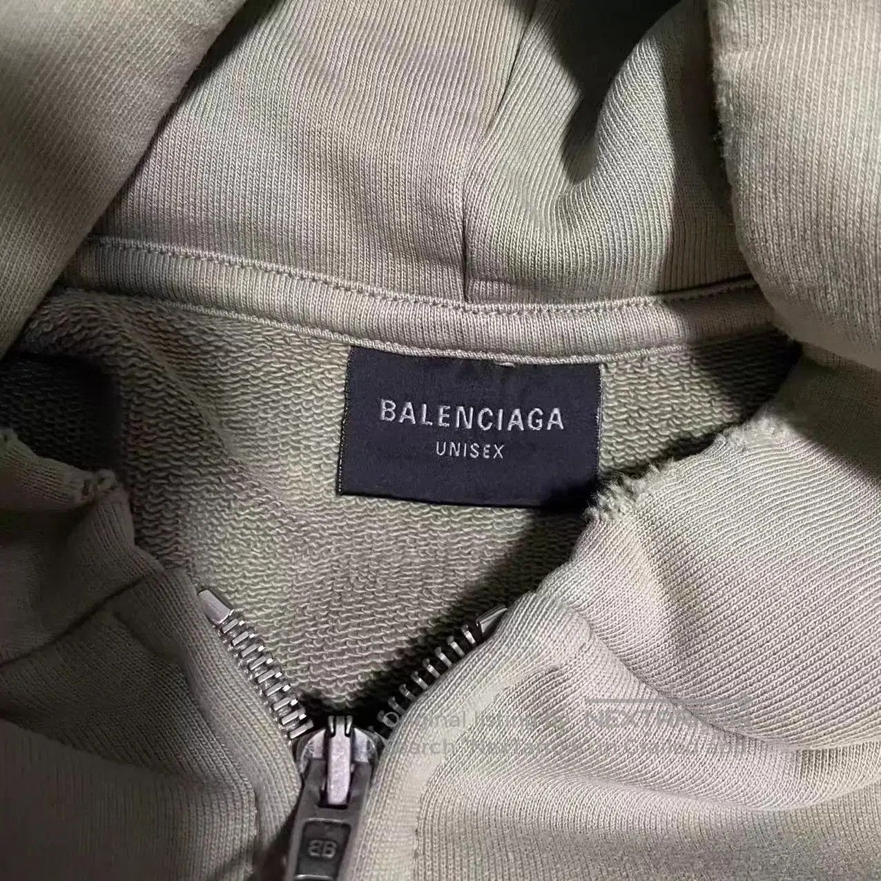 Balenciaga Green Zip-Up Hoodie with Embroidered Design. Size US M / EU 48-50 / 2 - 3 Thumbnail