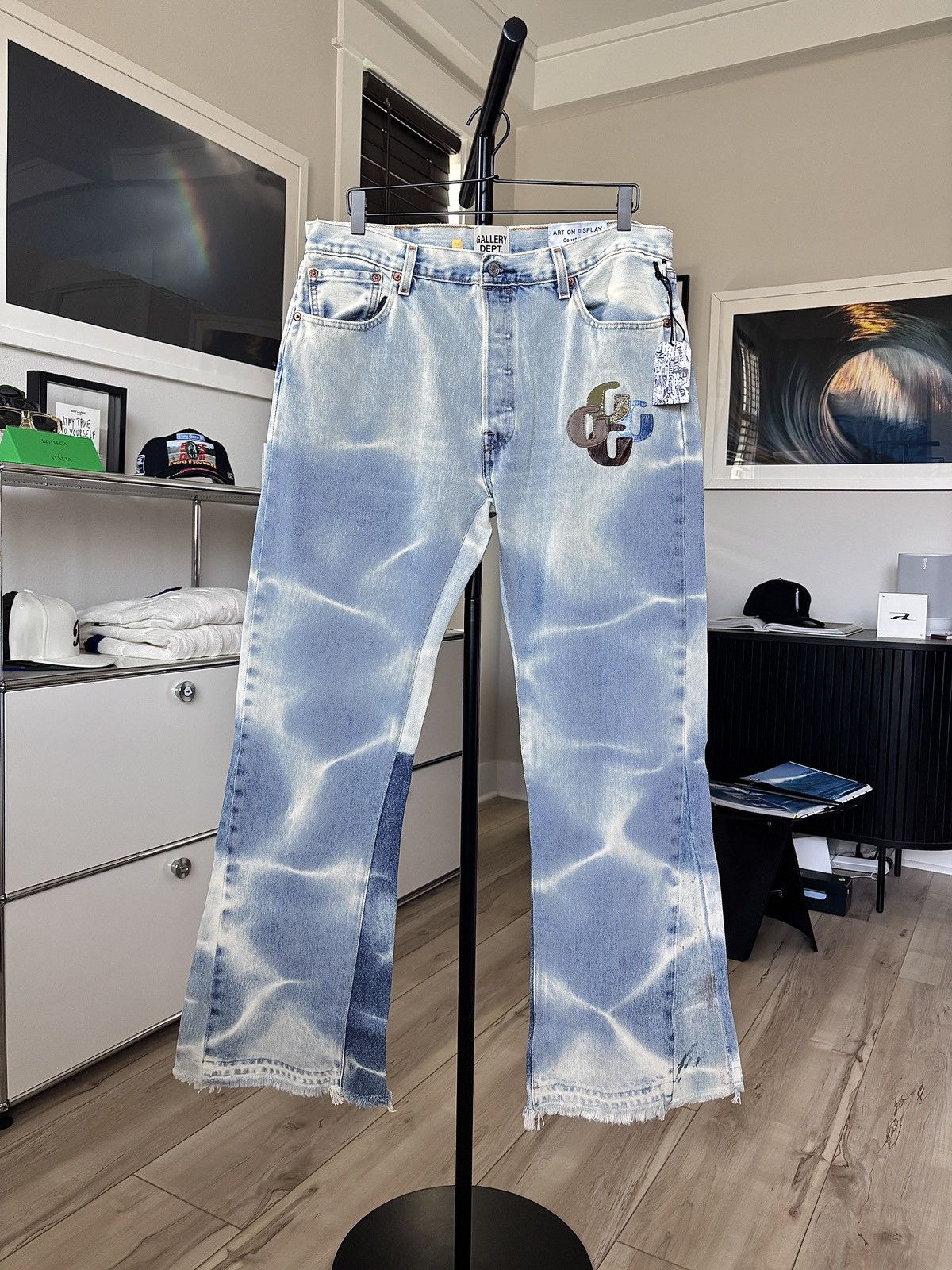 Gallery Dept. GALLERY DEPT | 37 | LEVI G PATCH LEATHER DENIM JEANS Size US 37 - 4 Thumbnail