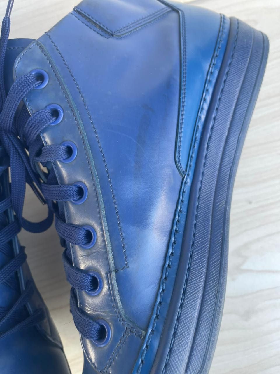 Prada Prada Midnight Blue Hi-Top Trainers Size US 9 / EU 42 - 11 Thumbnail