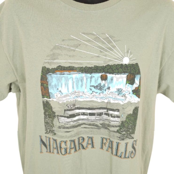 Fruit Of The Loom Niagara Falls T Shirt Mens Size Large Green Travel Destination Tee Size US L / EU 52-54 / 3 - 2 Thumbnail