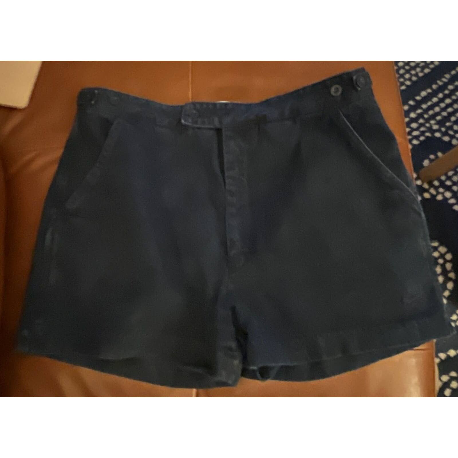 image of VTG Nike Challenge Court Dark Denim Shorts Designed To Fade in Blue, Men's (Size 36)