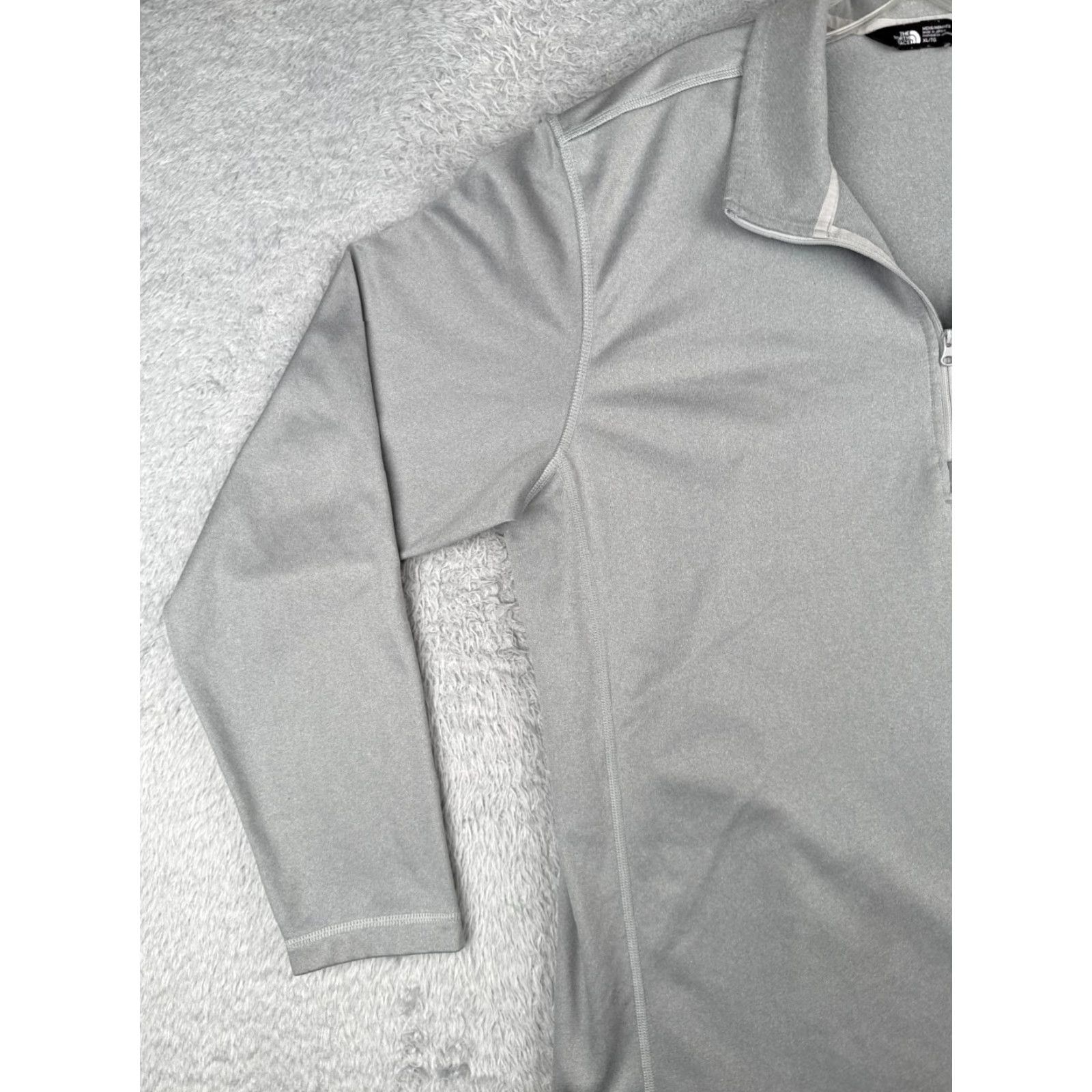 The North Face The North Face Men Sweatshirt Pullover 1/4 Zip Fleece Gray XL Mock Neck Cotton Blend Size US XL / EU 56 / 4 - 3 Thumbnail