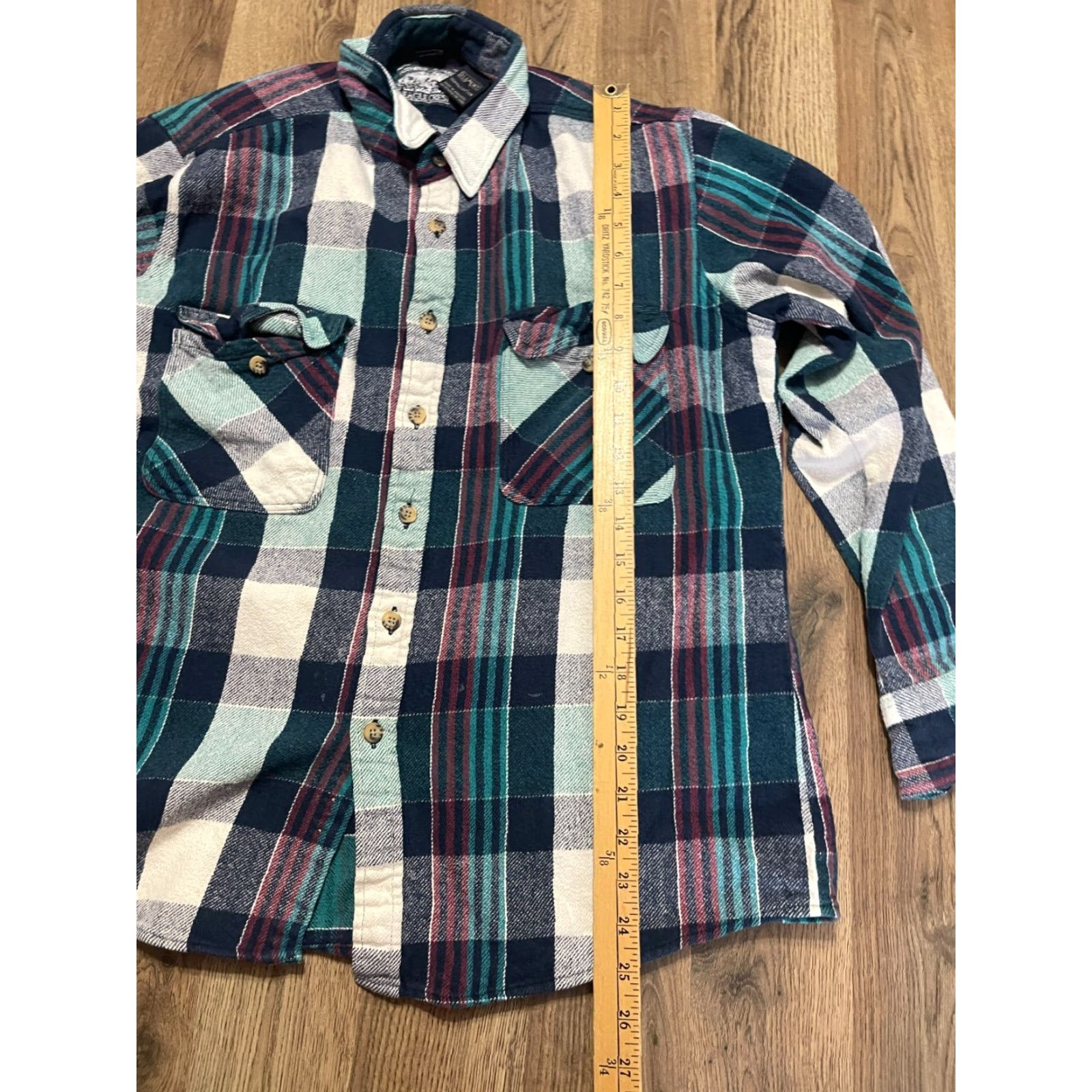 Vintage Elk Shirt Mens Size Large Blue Green Purple Plaid Button-Up Comfort Fit Shirt Size US L / EU 52-54 / 3 - 7 Thumbnail