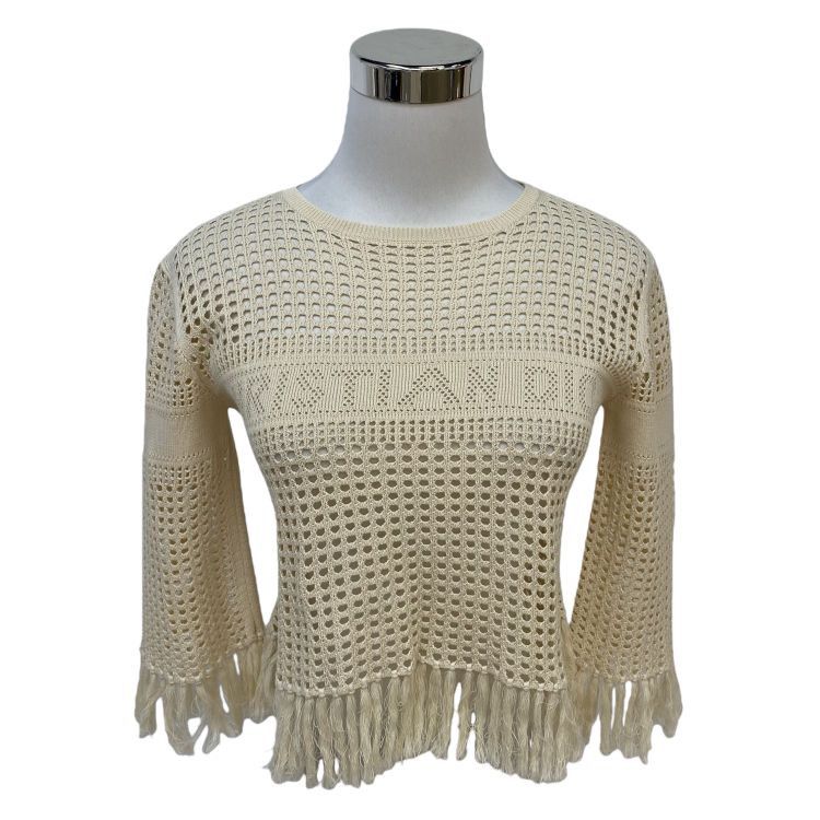 Dior Christian Dior Open Knit Fringe Sweater Size 34 Size XS / US 0-2 / IT 36-38 - 1 Thumbnail