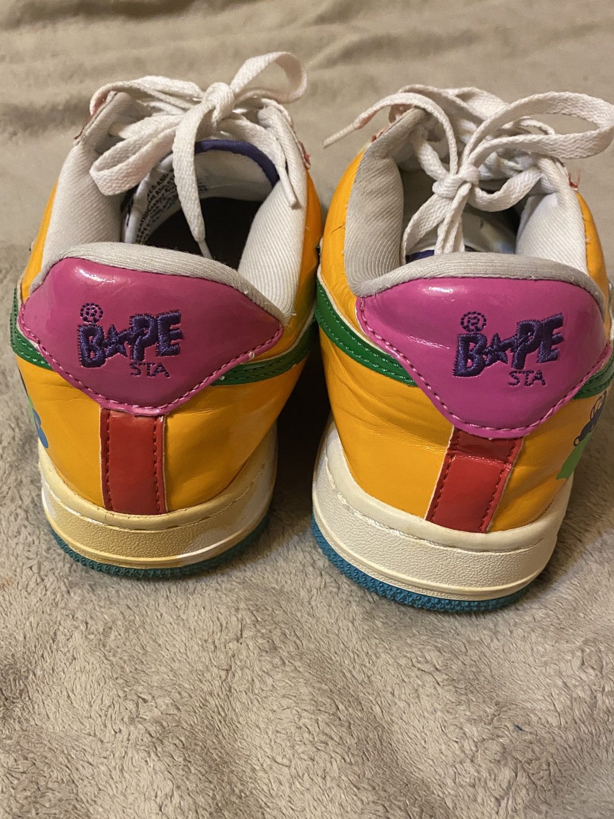 Bape A Bathing Ape Baby Milo Patent Leather Multi Colour Bapesta Size US 9 / EU 42 - 3 Thumbnail