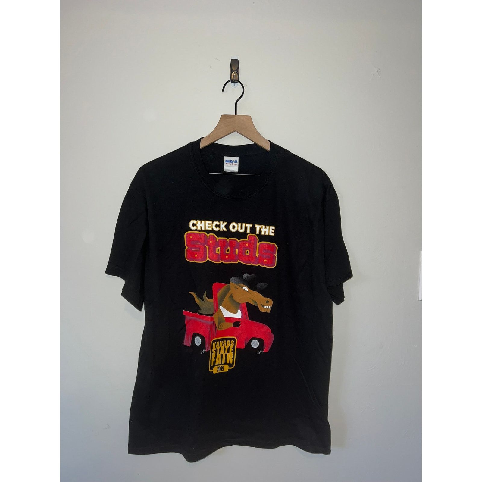 Gildan Kansas State Fair Shirt The Studs Horse Graphic Black L Tee Size US L / EU 52-54 / 3 - 1 Thumbnail