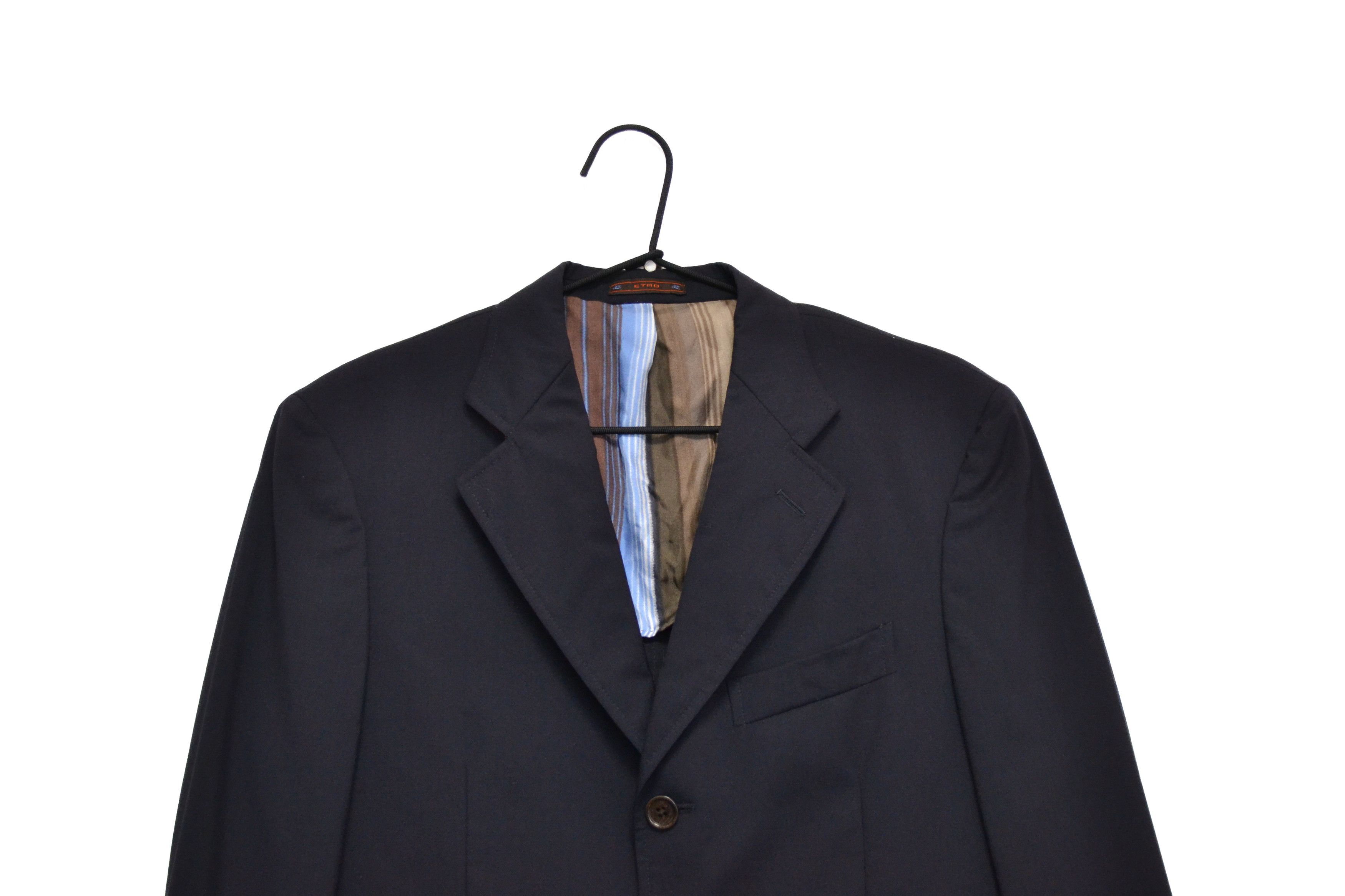 ETRO Milano 100% Lana Men's Black Blazer Jacket Size 46