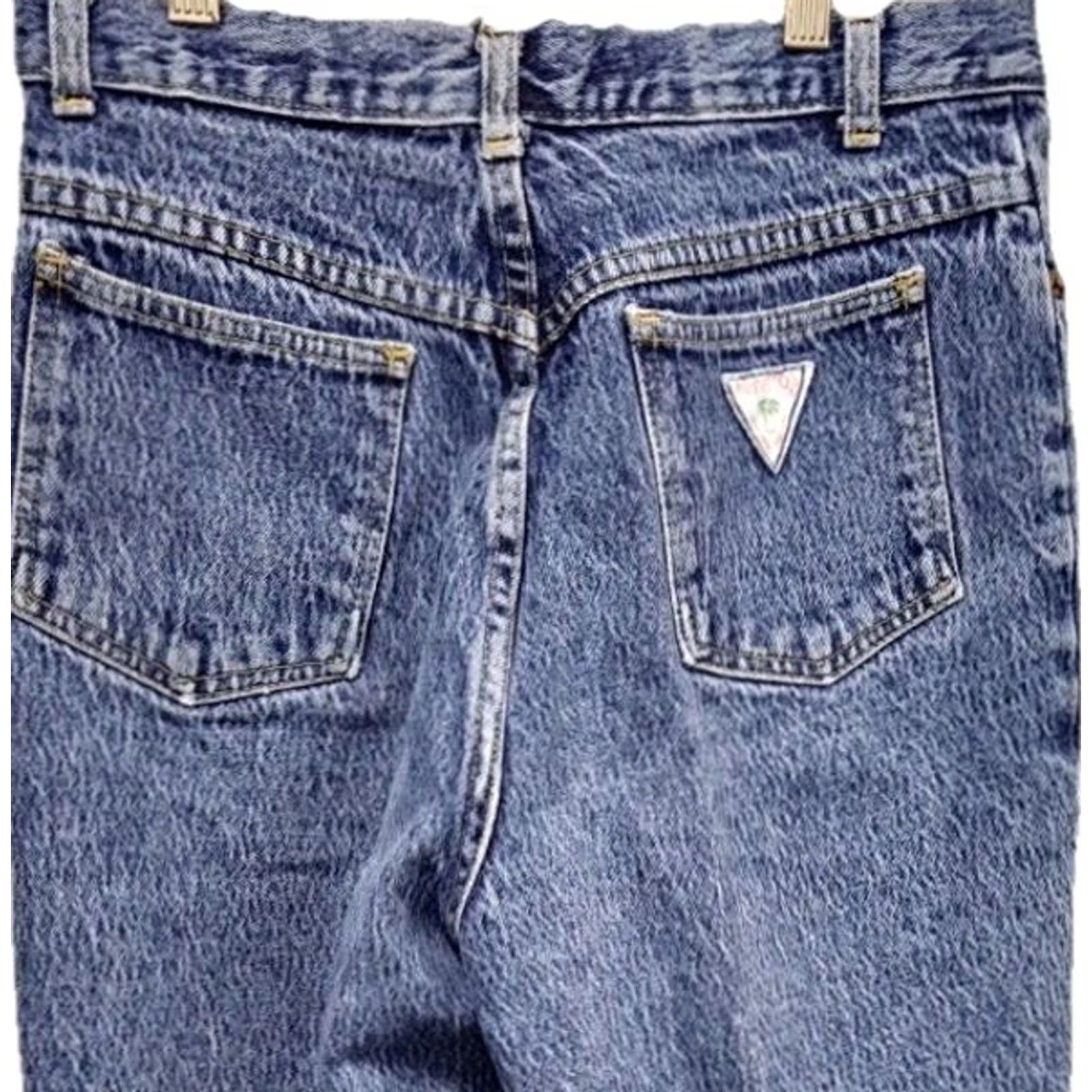 Vintage VINTAGE Palmetto High Waist Mom Jeans Blue Denim Acid Wash Tapered Leg Women’s Size 13 Size 34" / US 12 / IT 48 - 5 Thumbnail