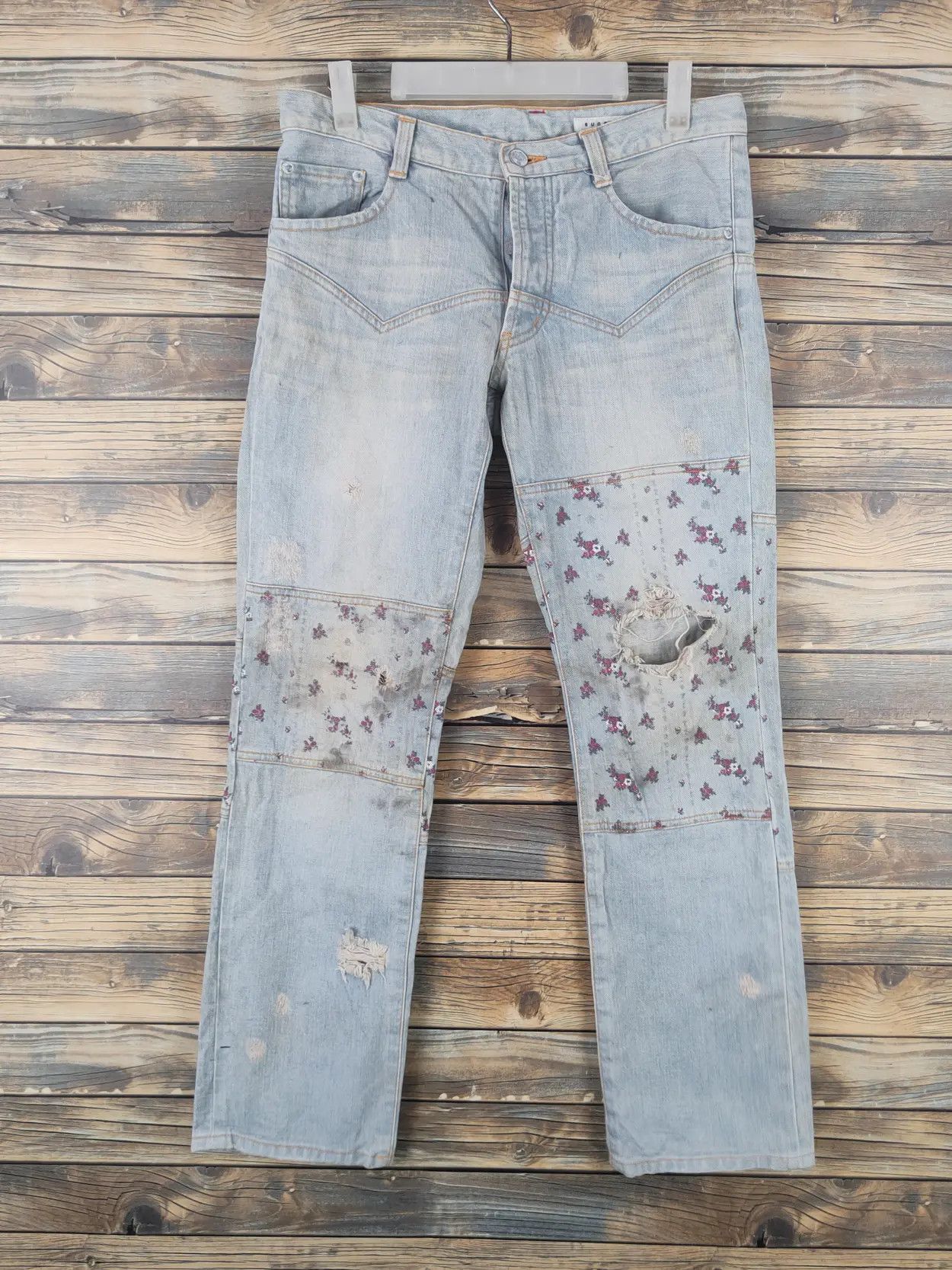Issey Miyake Sunao Kuwahara japan Patchwork ripped denim pants #46-205xT Size US 30 / EU 46 - 1 Thumbnail