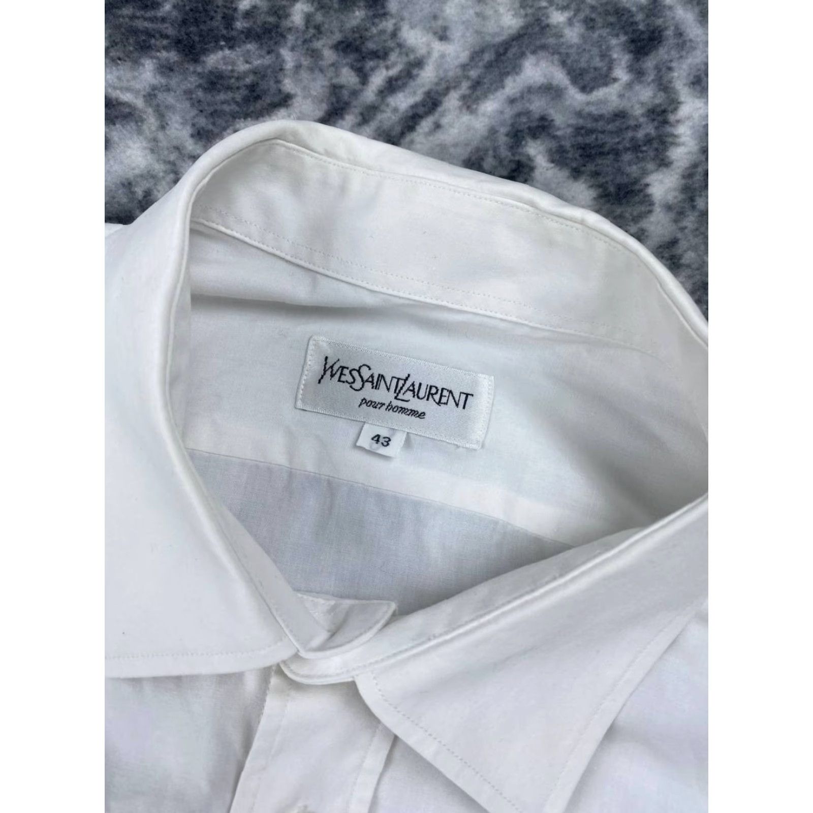 Yves Saint Laurent VINTAGE Saint Laurent YSL Shirt Button-Up Long Sleeve Men L White Size US L / EU 52-54 / 3 - 3 Thumbnail