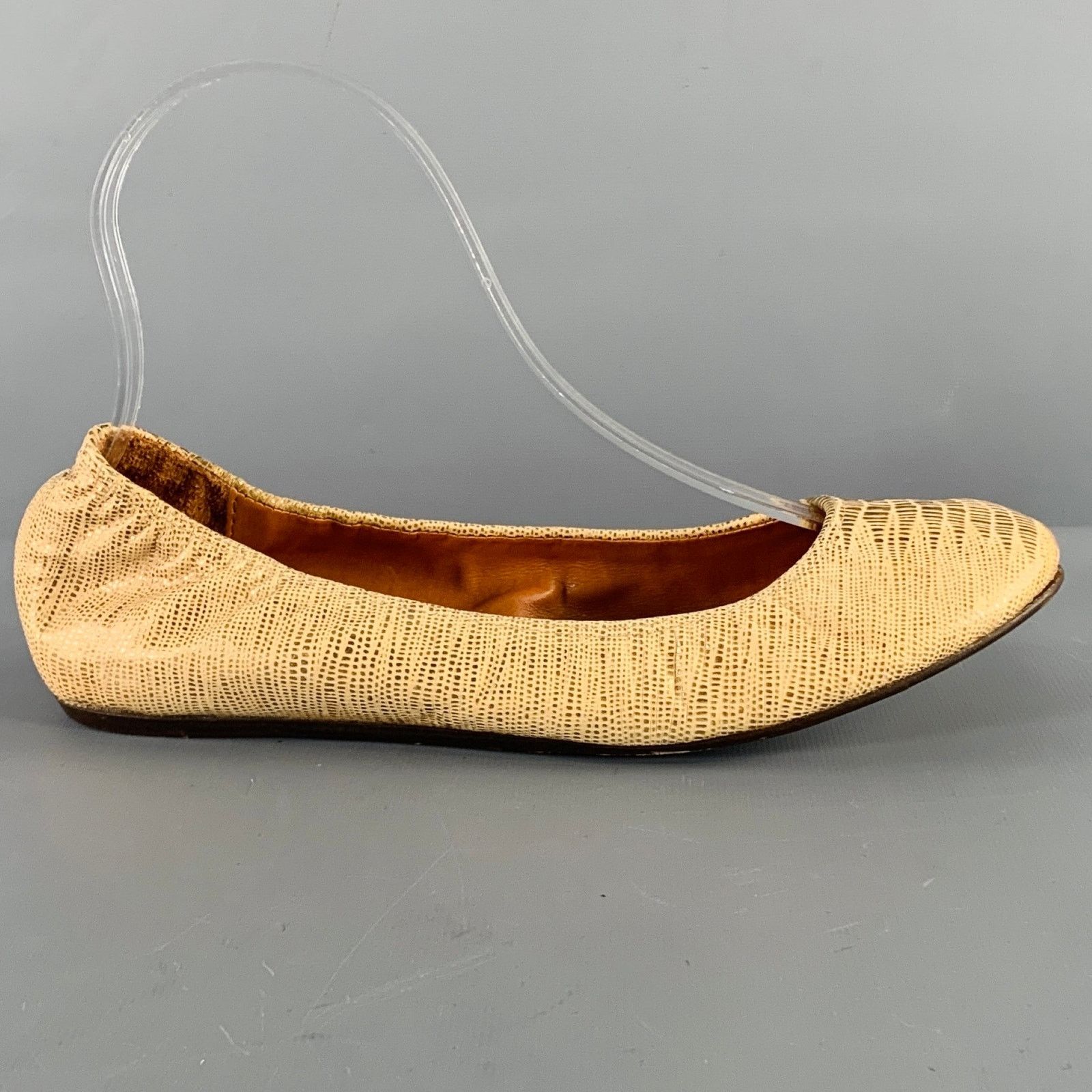 Lanvin LANVIN Size 7 Gold Beige Embossed Ballet Flats Size US 7 / IT 37 - 2 Thumbnail