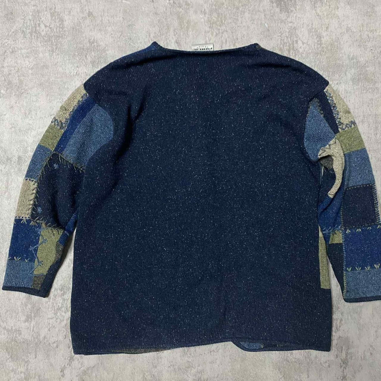Other Cropped blue patchwork cardigan with embroidered Size US L / EU 52-54 / 3 - 4 Thumbnail