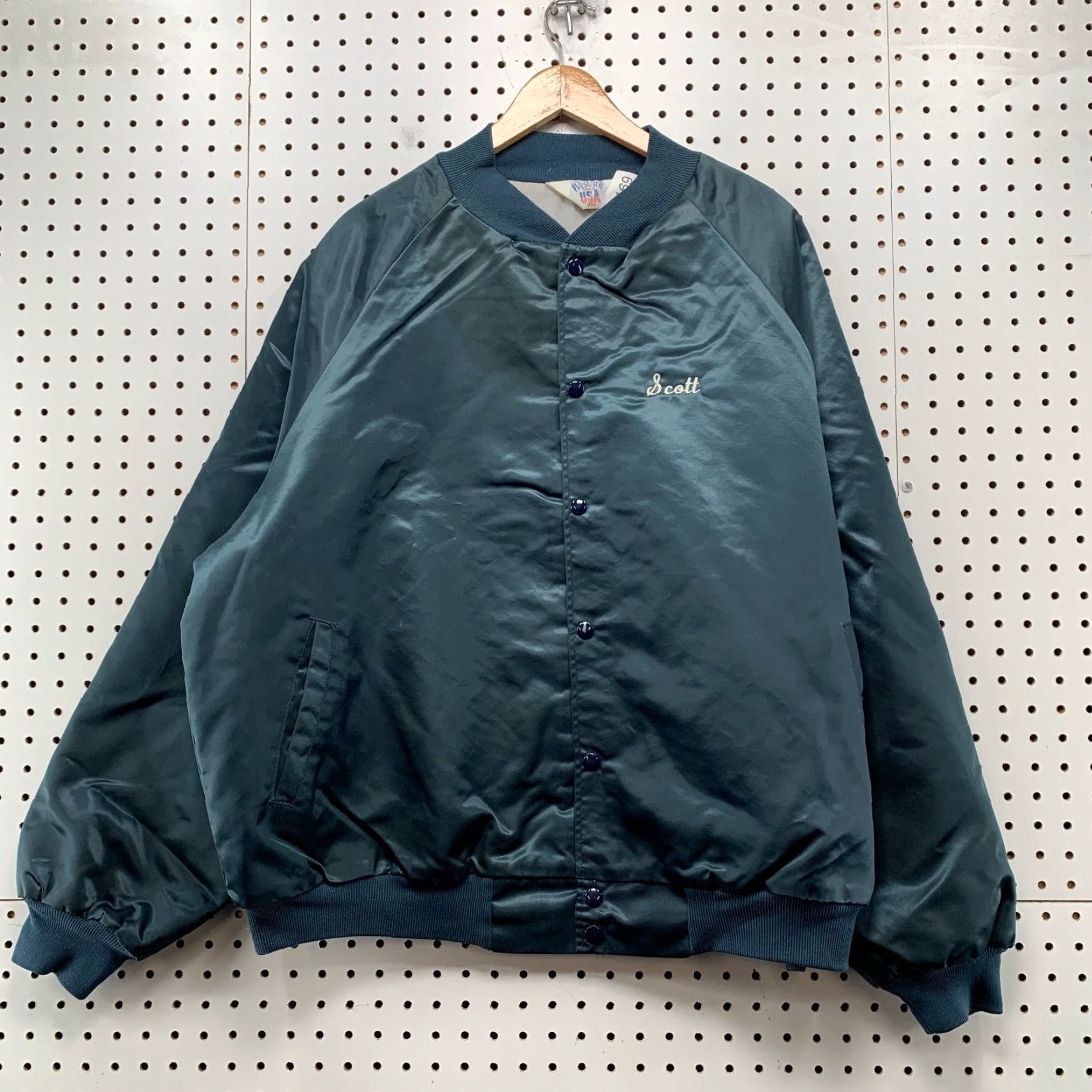 Vintage VINTAGE Ark Jacket Mens 3XL Blue Satin Bomber Jacket Fire Department Rushville NY? Size US XXL / EU 58 / 5 - 2 Thumbnail