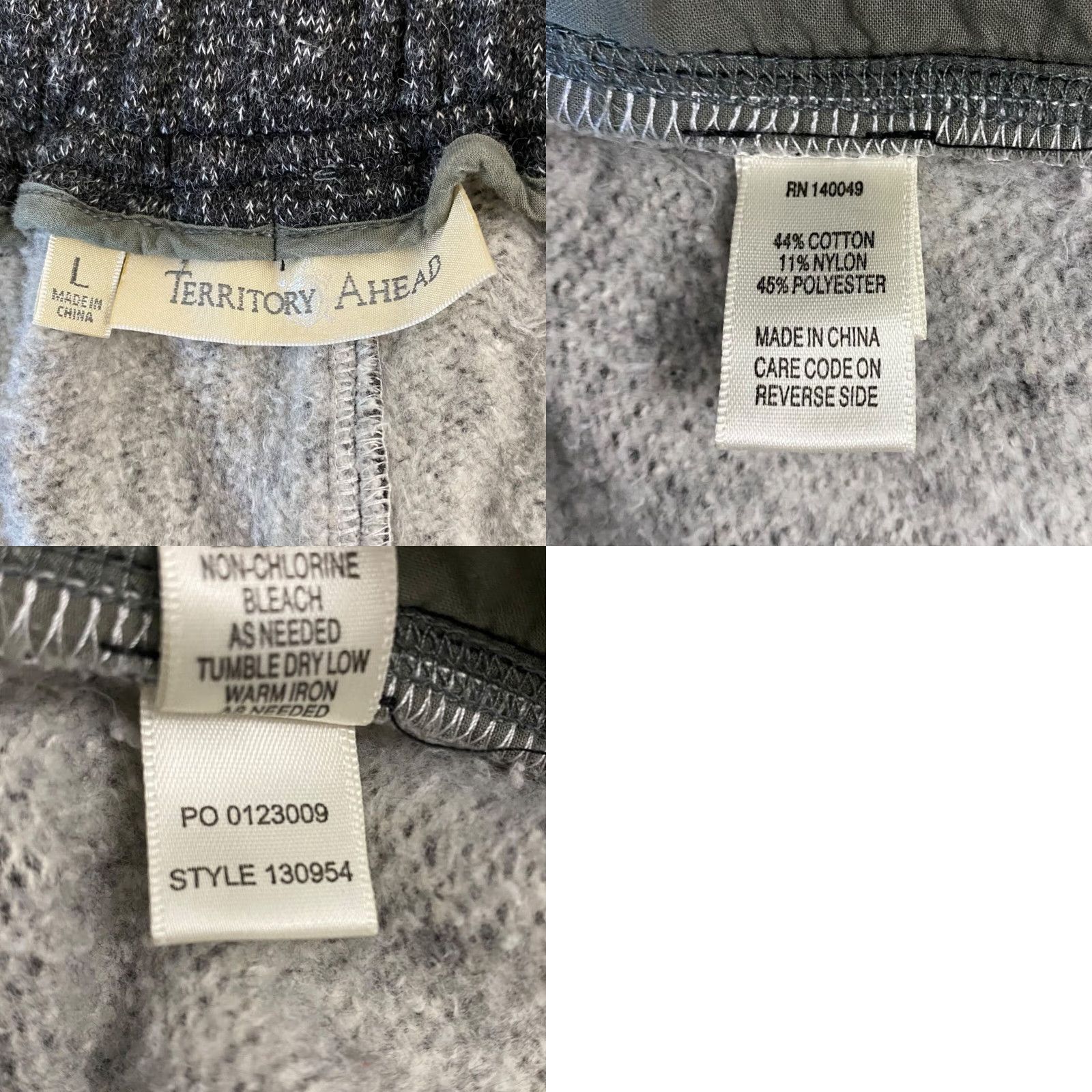 The Territory Ahead Territory Ahead Sweatpants Gray L Fleece-Lined Drawstring Relaxed-Fit Men’s Large Size US 33 - 8 Thumbnail