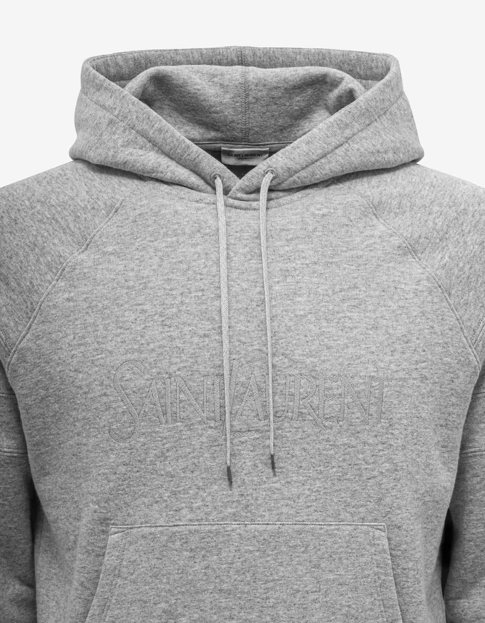 Saint Laurent Paris Grey Logo Embroidery Hoodie Size US L / EU 52-54 / 3 - 5 Thumbnail