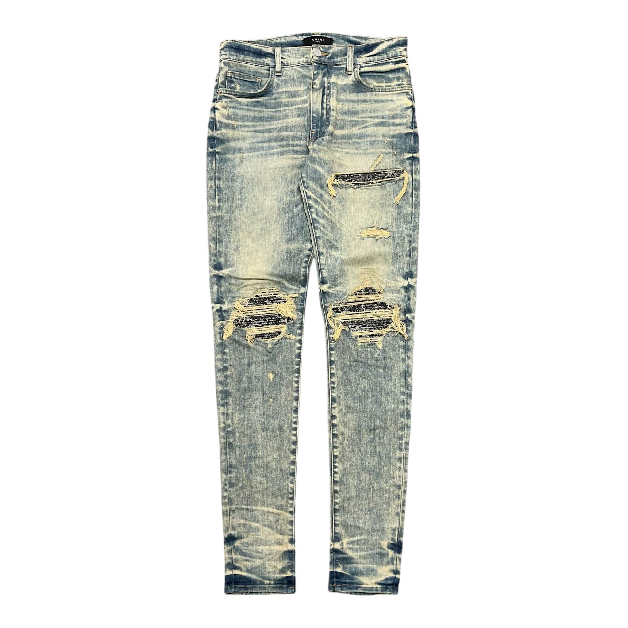 【新品、本物、当店在庫だから安心】 Amiri Amiri MX1 Indigo Dirty Jeans Patch Bandana Charcoal パンツ