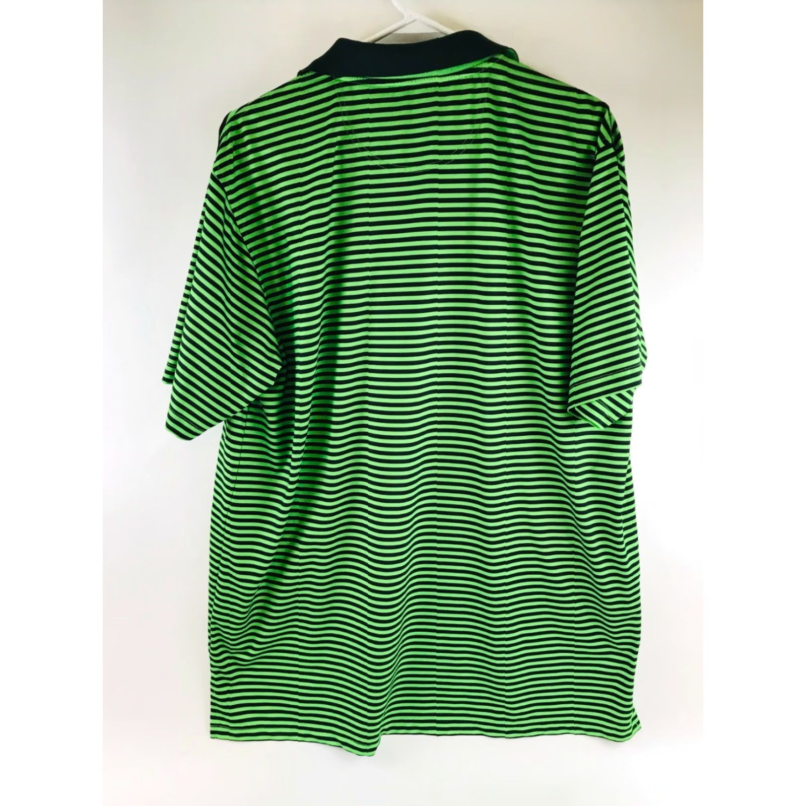 Vintage TABASCO Sport Polo Shirt Size L Green Black Striped 1/4 Button Up Short Sleeve Mens Regular Size US L / EU 52-54 / 3 - 2 Thumbnail