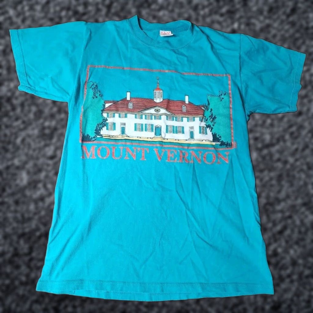 George VINTAGE George Washington T Shirt 80s Travel Souvenir Crew Neck Mens M Blue Cotton Sherrys Logo Art Theme Size US M / EU 48-50 / 2 - 1 Thumbnail