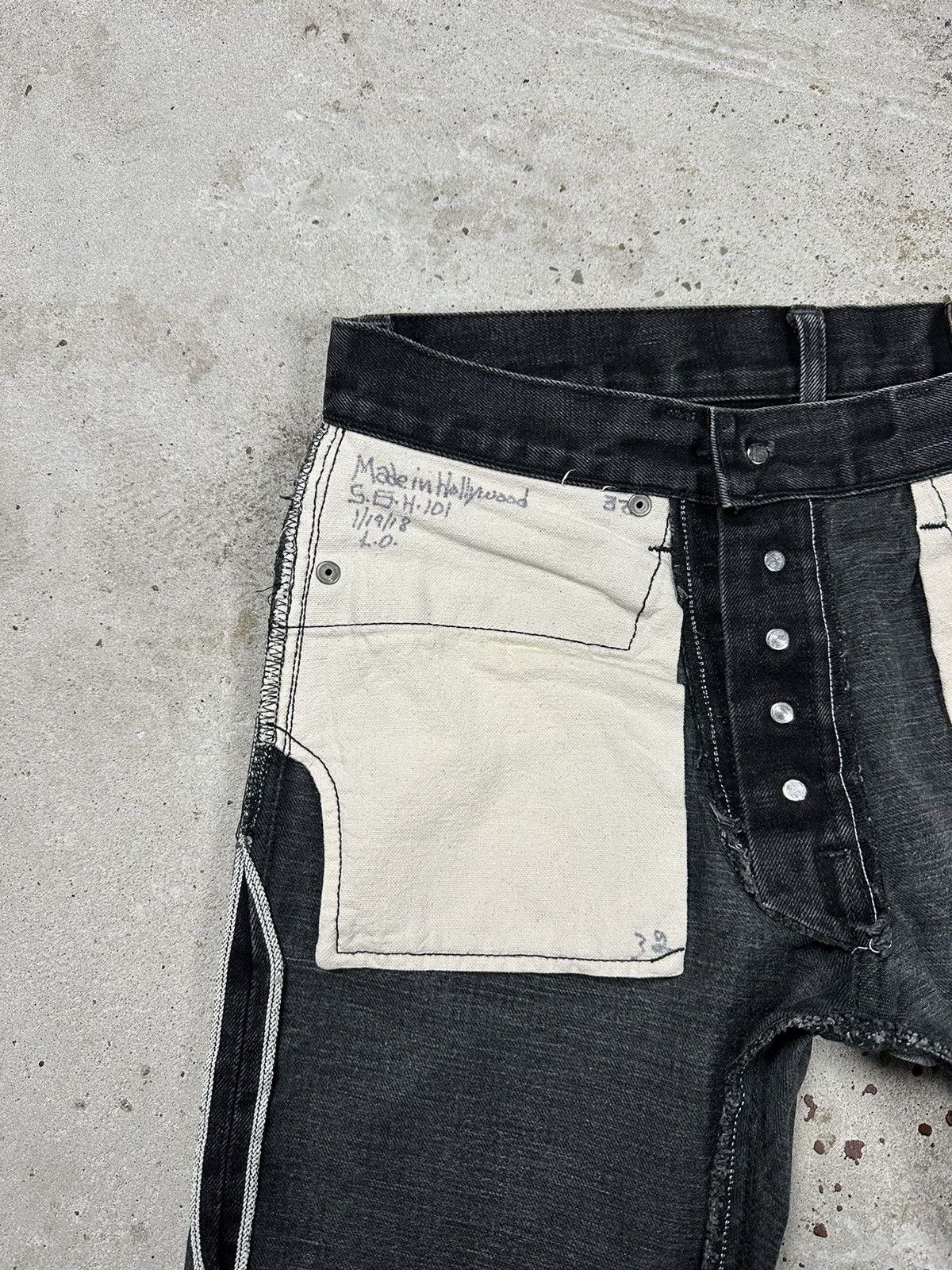 Schaeffers Garment Hotel Schaeffer’s Garment Hotel Black Washed Selvedge Denim Pants Size US 30 / EU 46 - 4 Thumbnail
