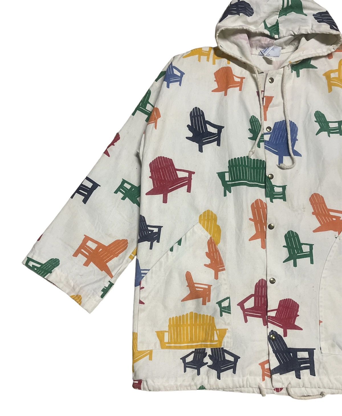 Japanese Brand Michigan Rag Co. Jacket Adirondack Chair Print, Snap Closure Size US L / EU 52-54 / 3 - 8 Thumbnail