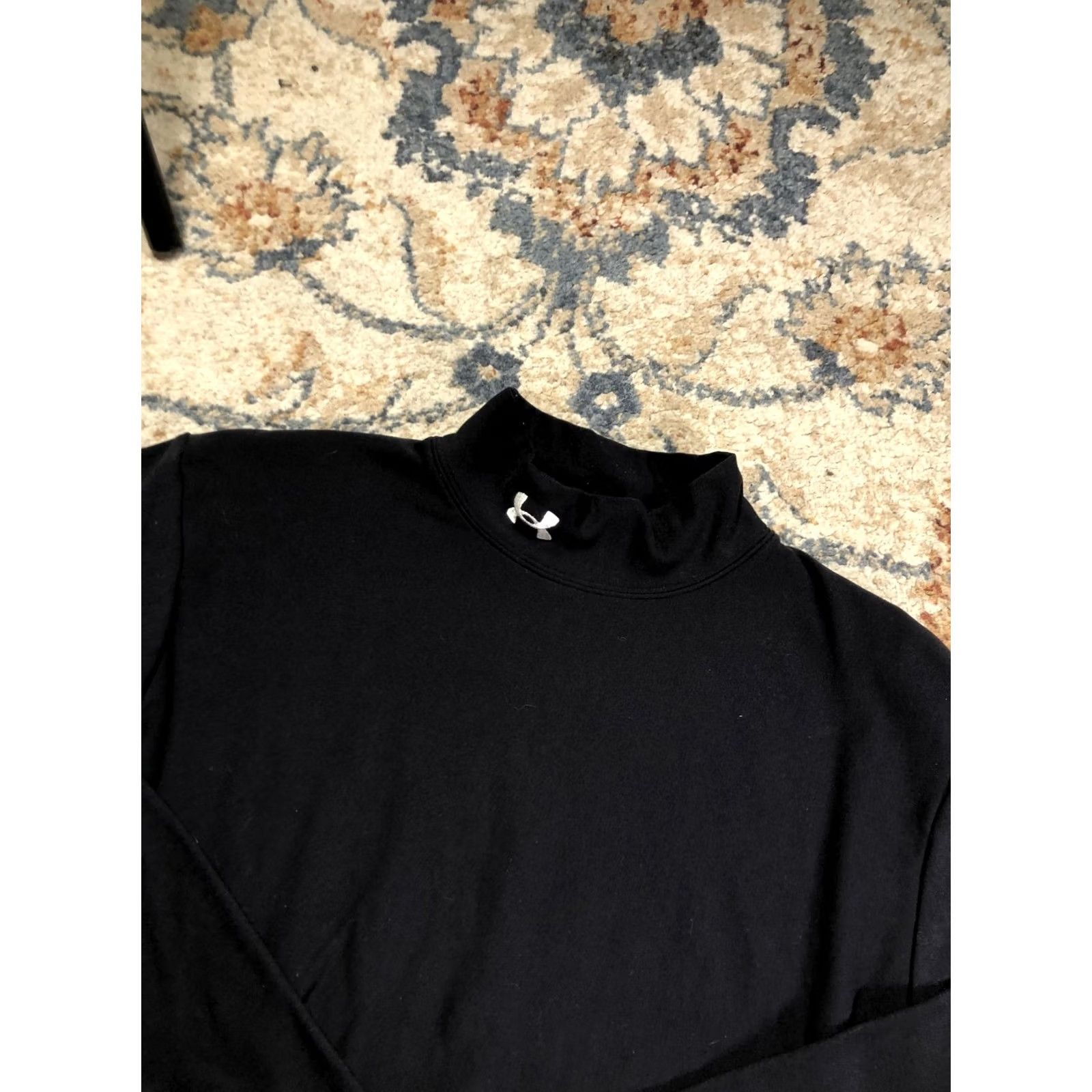 Under Armour Under Armour ColdGear Shirt Mens Large Black Long Sleeve Mock Neck Base Layer Size US L / EU 52-54 / 3 - 6 Thumbnail