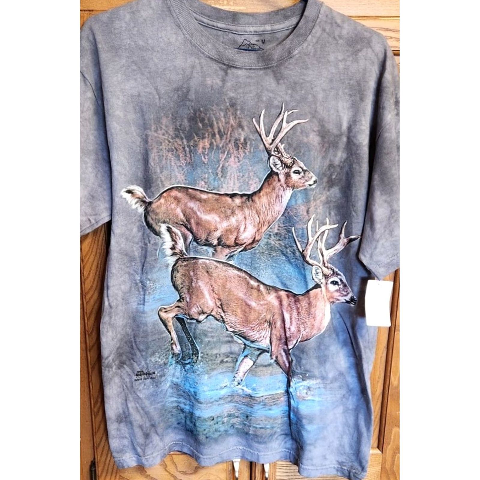 The Mountain The Mountain Deer 2015 T Shirt Men's M Medium Buck Tie Dye Gray New Graphic Tee Regular Fit Casual Shirt Mens Size US M / EU 48-50 / 2 - 3 Thumbnail