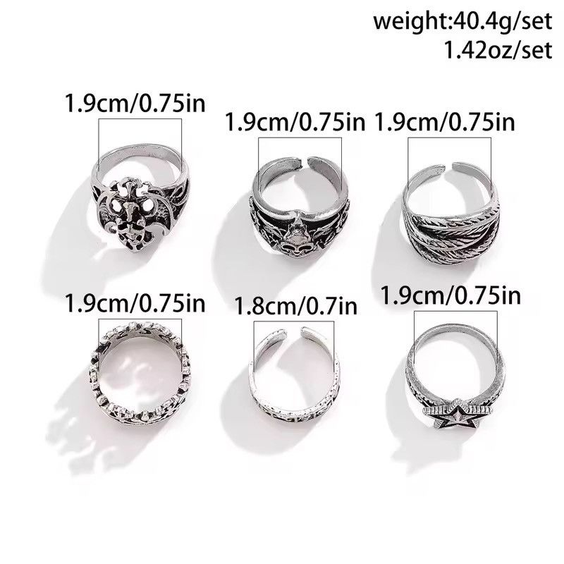Jewelry Gothic Ring Set Size ONE SIZE - 5 Thumbnail