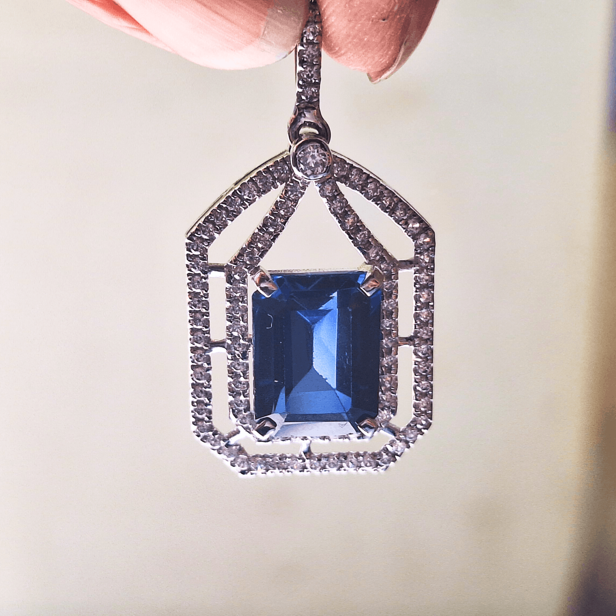 Other Blue Sapphire And Moissanite 925 Silver Charm pendant Size ONE SIZE - 4 Thumbnail