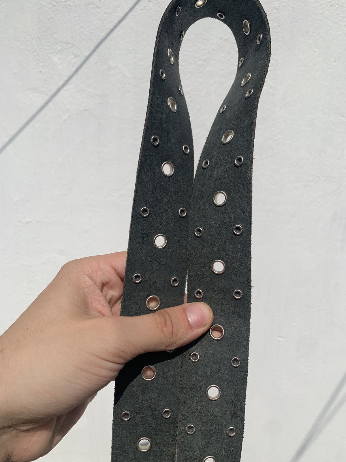 Japanese Brand Vintage 90s Dark Leather Designer Y2K Punk Rhinestones Belt Size ONE SIZE - 9 Thumbnail