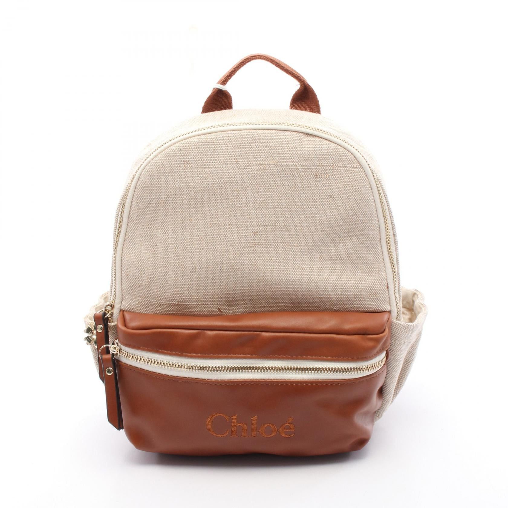 Chloe Chloe Backpack Rucksack Canvas Leather Ivory Brown Size ONE SIZE - 1 Thumbnail